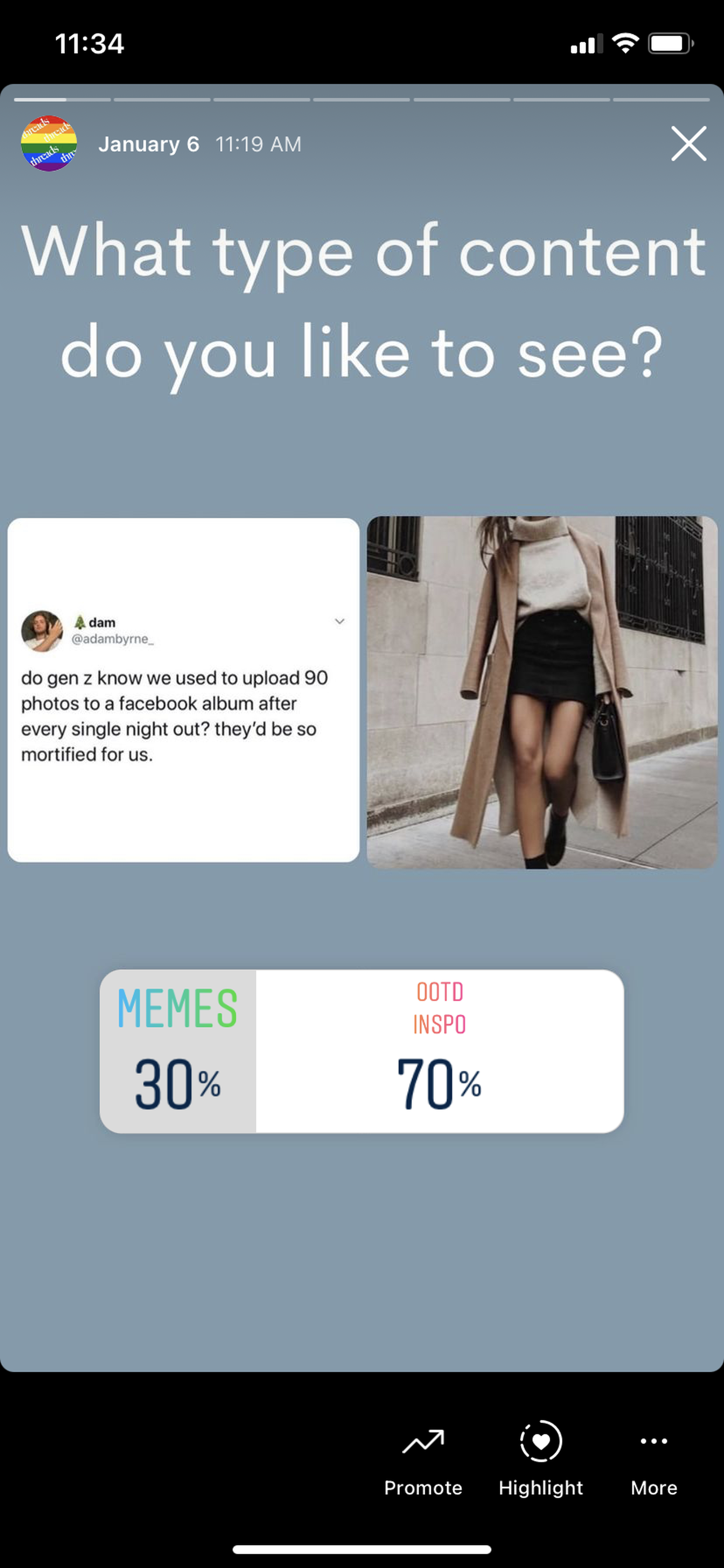Captura de Instagram de la compañía en una de sus campañas preguntando a sus seguidores