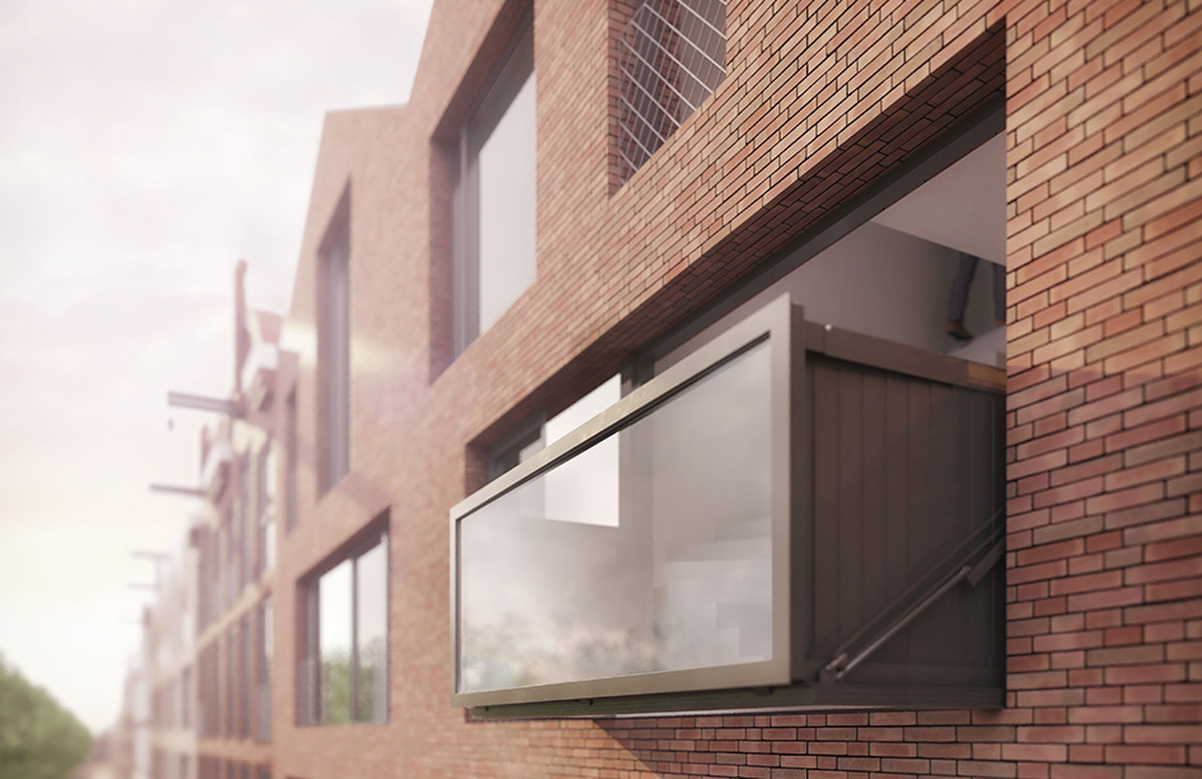 La ventana que se convierte en balcón ya ha sido instalada en un edificio de apartamentos de Ámsterdam.