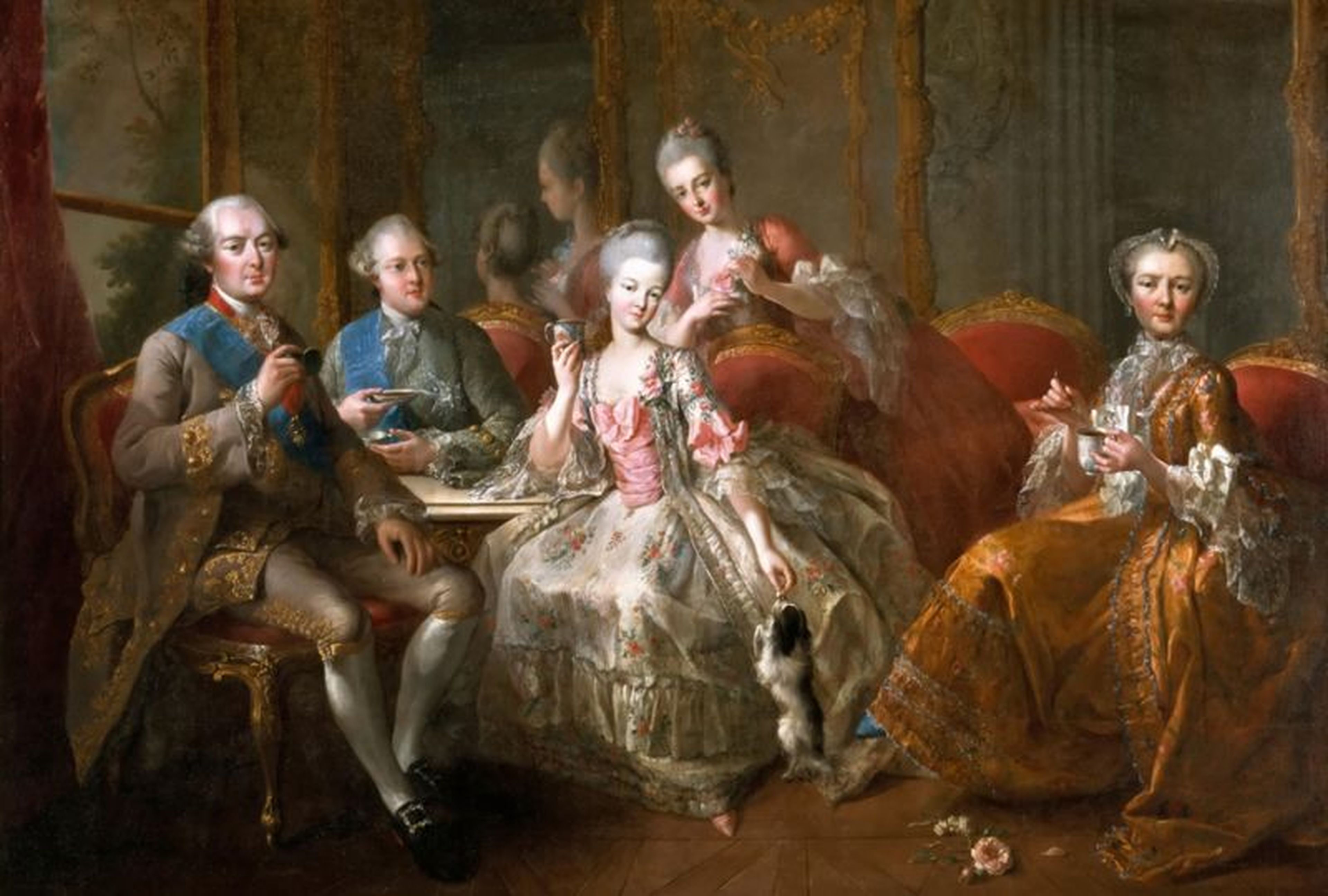 El cuadro del Duque de Penthièvre y su familia, pintado por Jean-Baptiste Charpentier.
