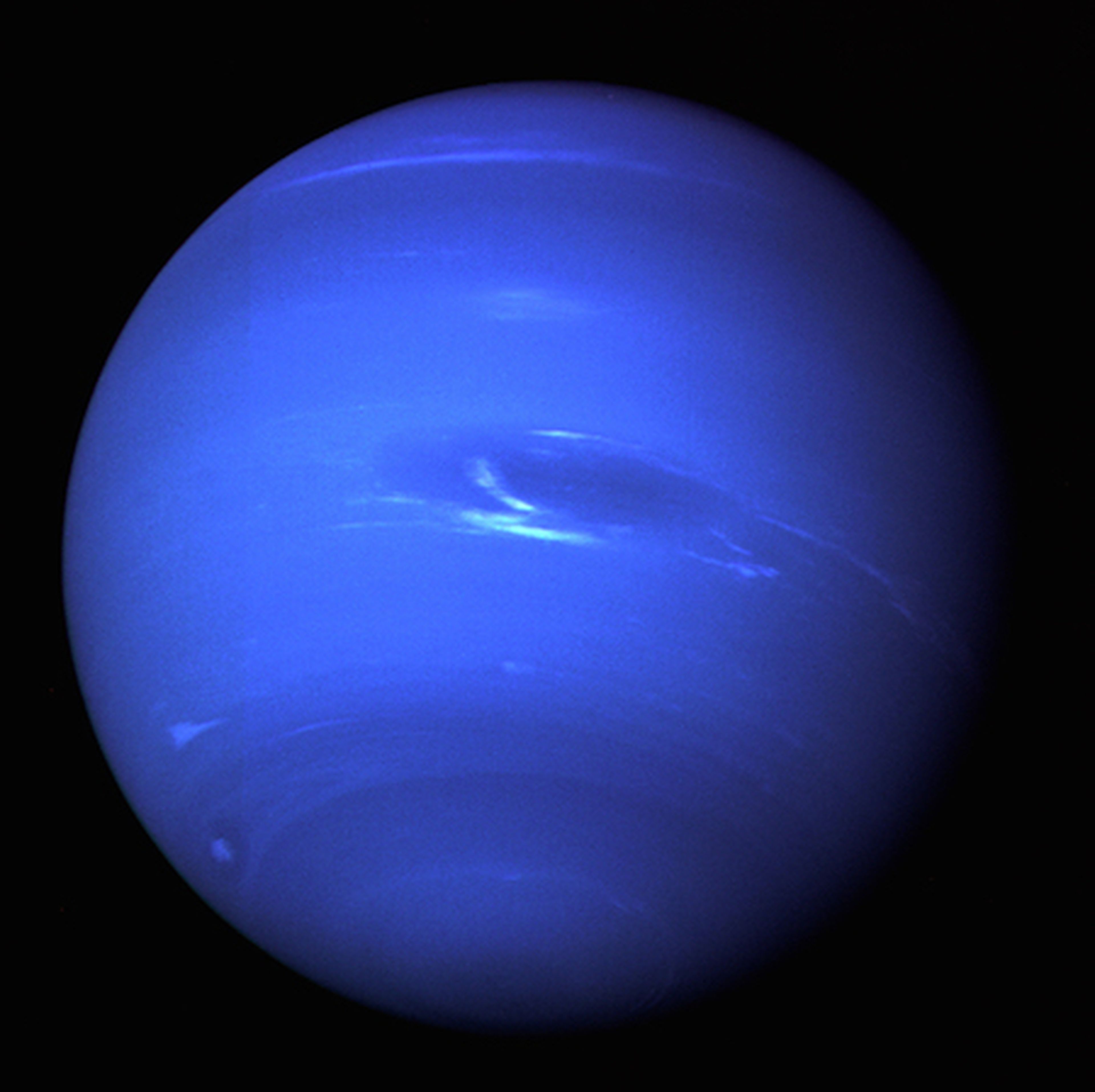 Fotografía de Neptuno tomada por la sonda Voyager 2 de la NASA, en 1989.