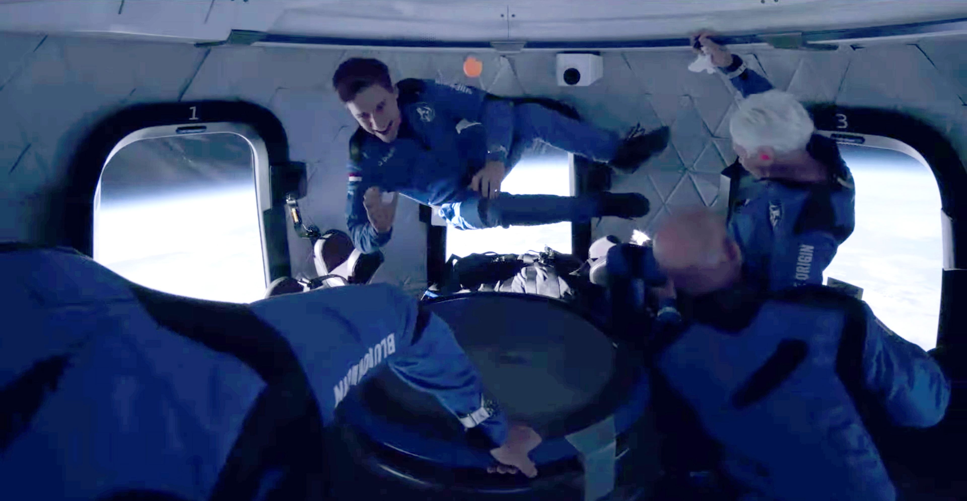 Oliver Daemen, durante el vuelo espacial del New Shepard.