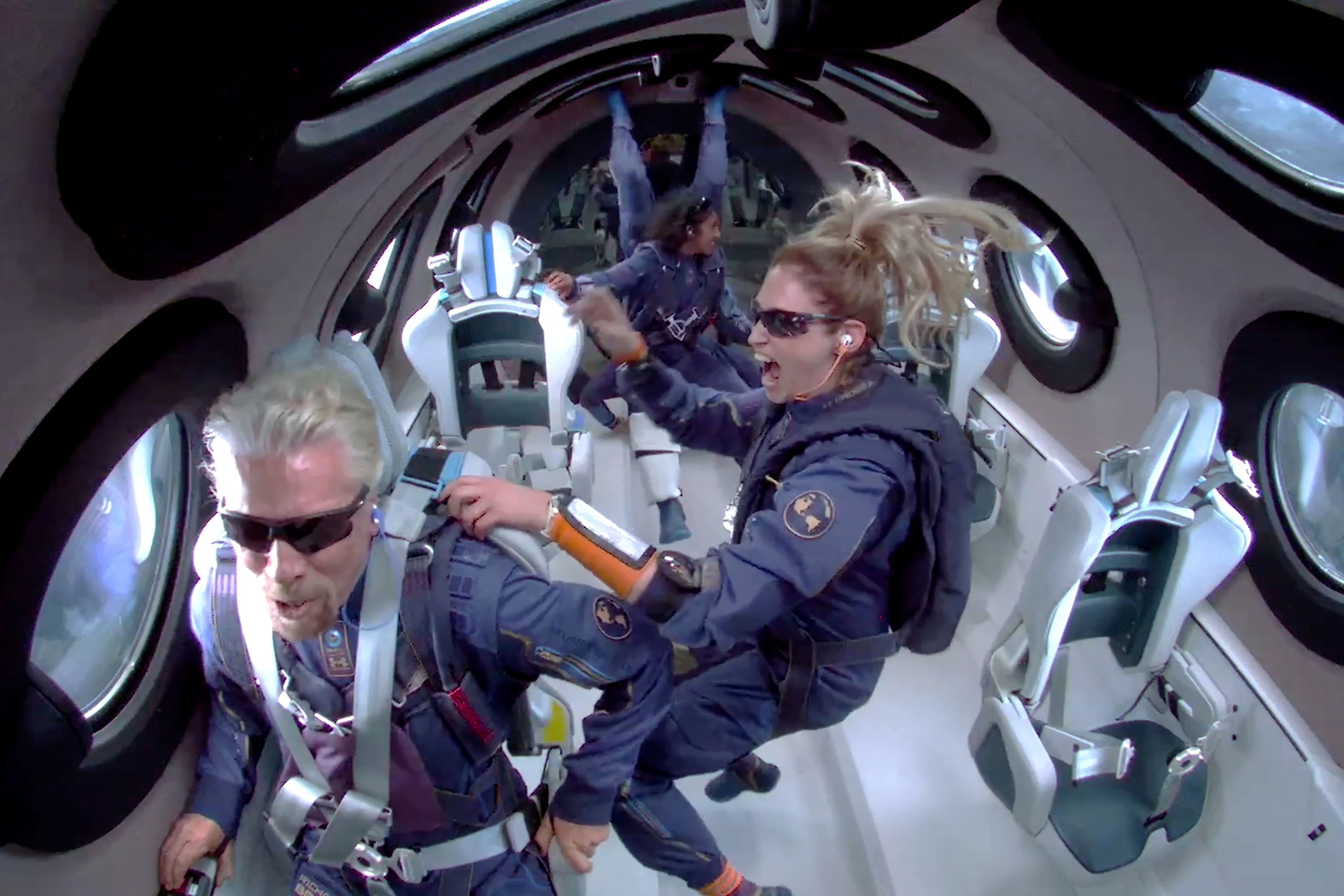 Richard Branson durante su viaje al espacio