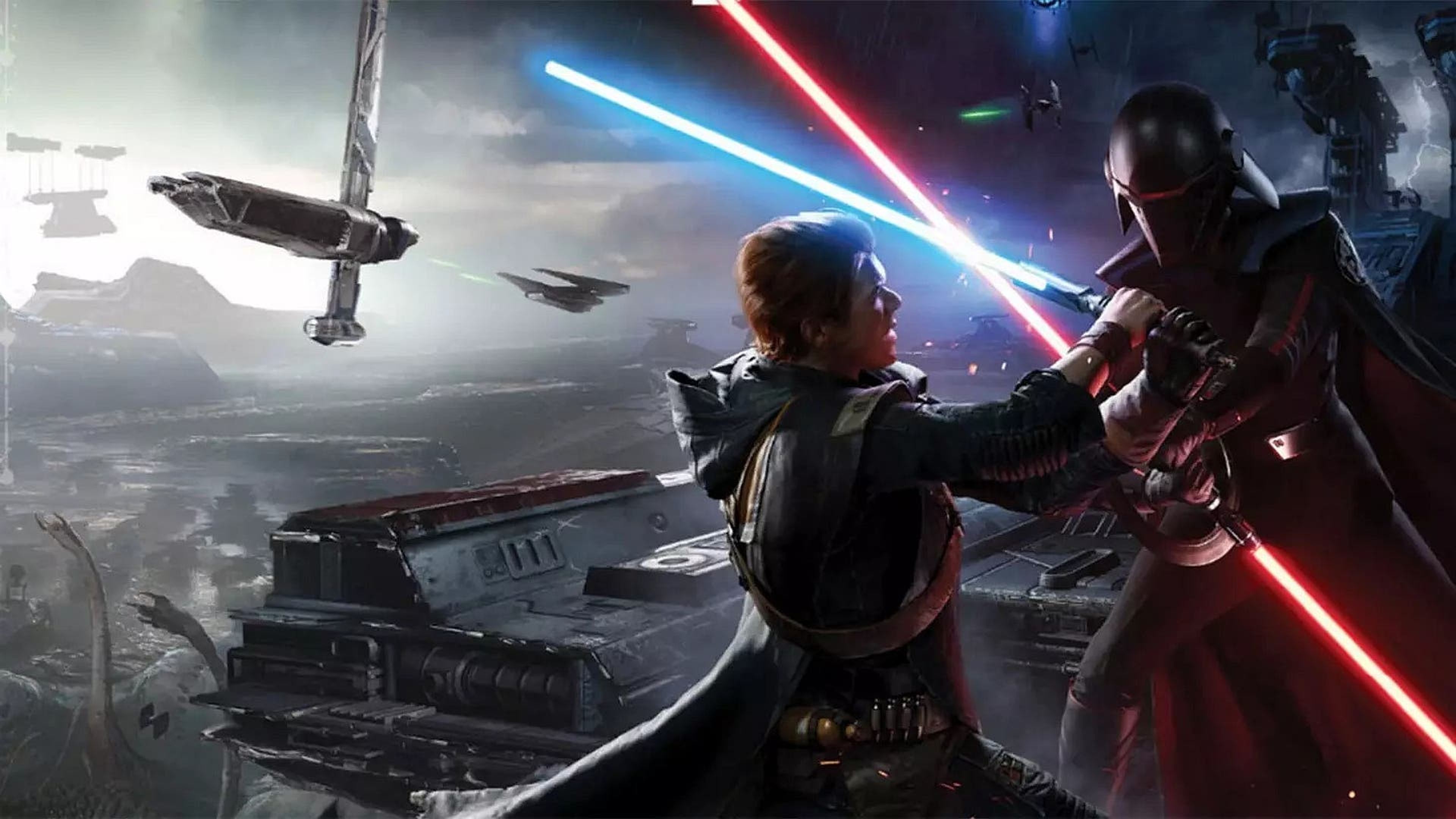 Un Jedi y un Sith luchando por conseguir hacerse con una figura de Star Wars muy rara.