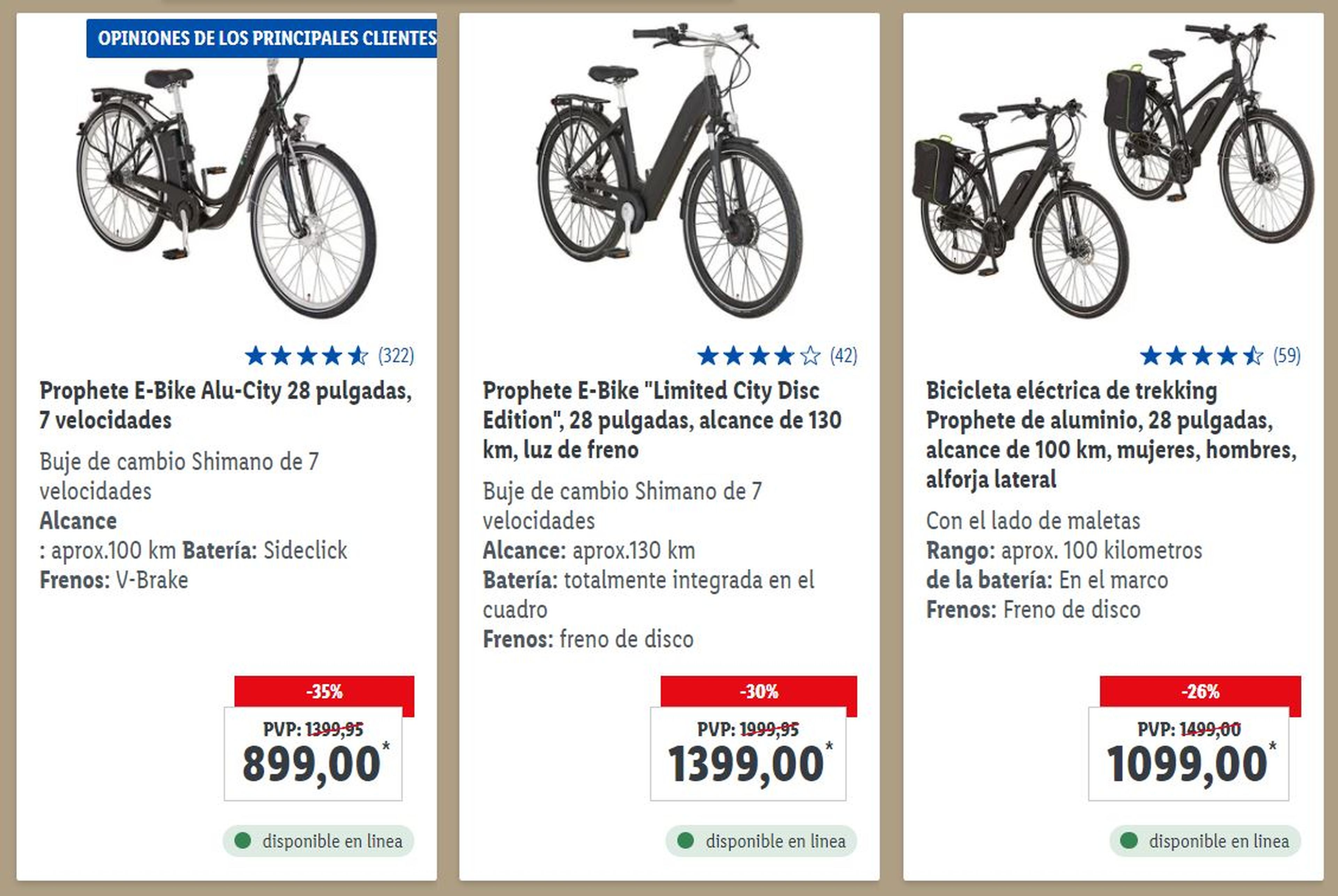 Bicicletas eléctricas de Lidl Alemania que no verás en España.