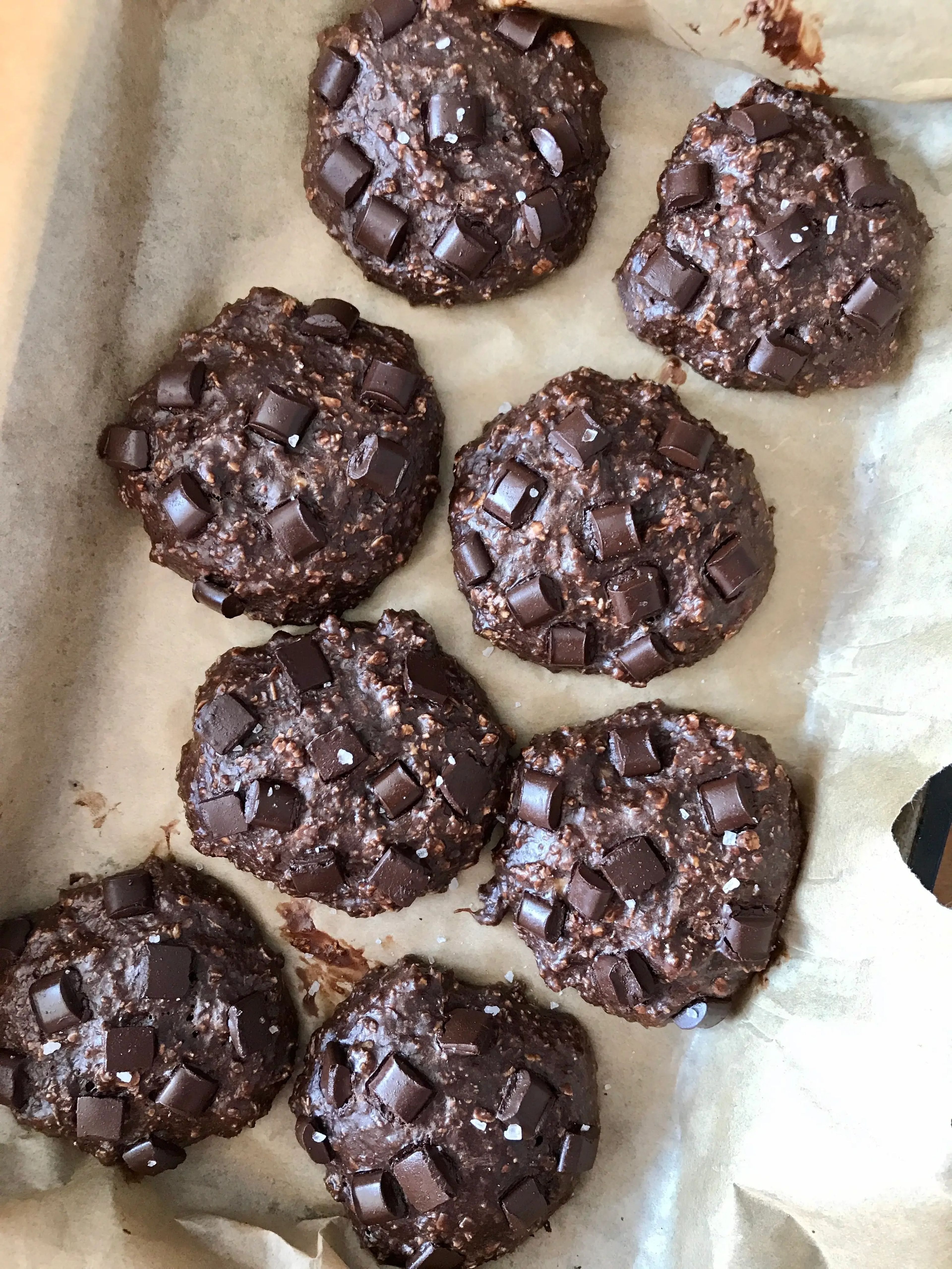 Chocolate oat cookies.