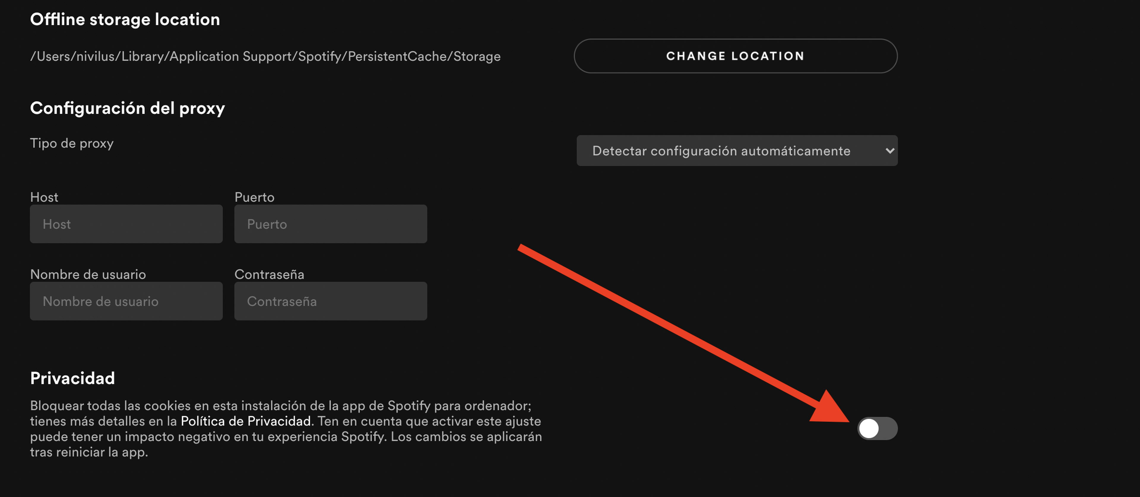 Cómo limitar el rastreo de información de Spotify