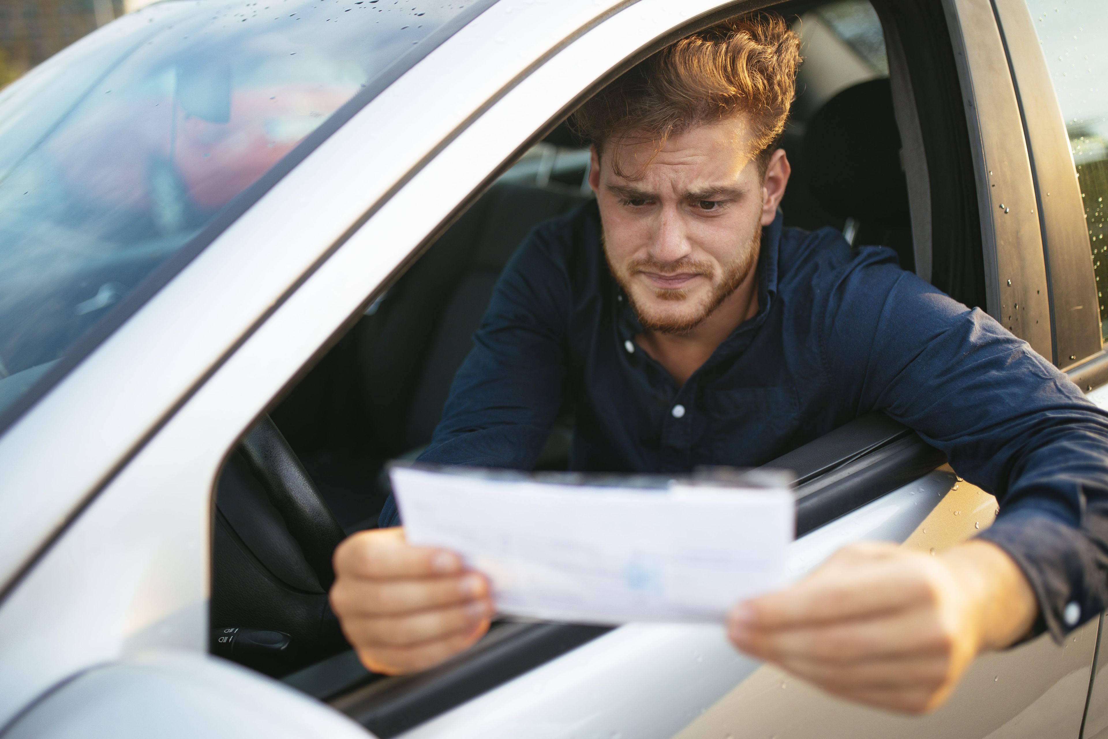 Angry Man After Getting Traffic Ticket
