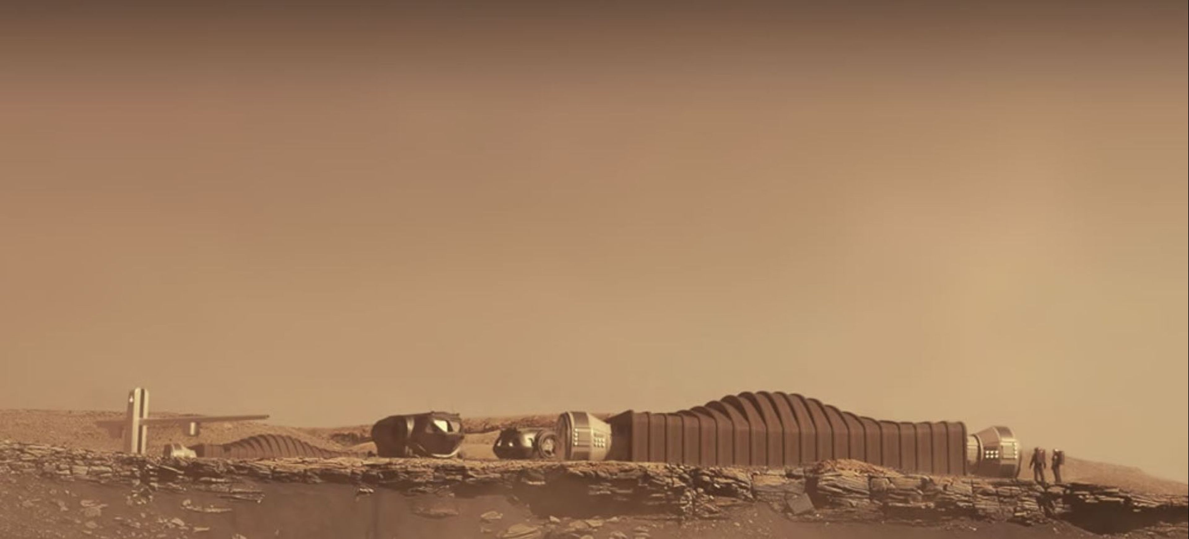 Representación de la base marciana sobre la que la NASA hará una simulación de la vida allí.