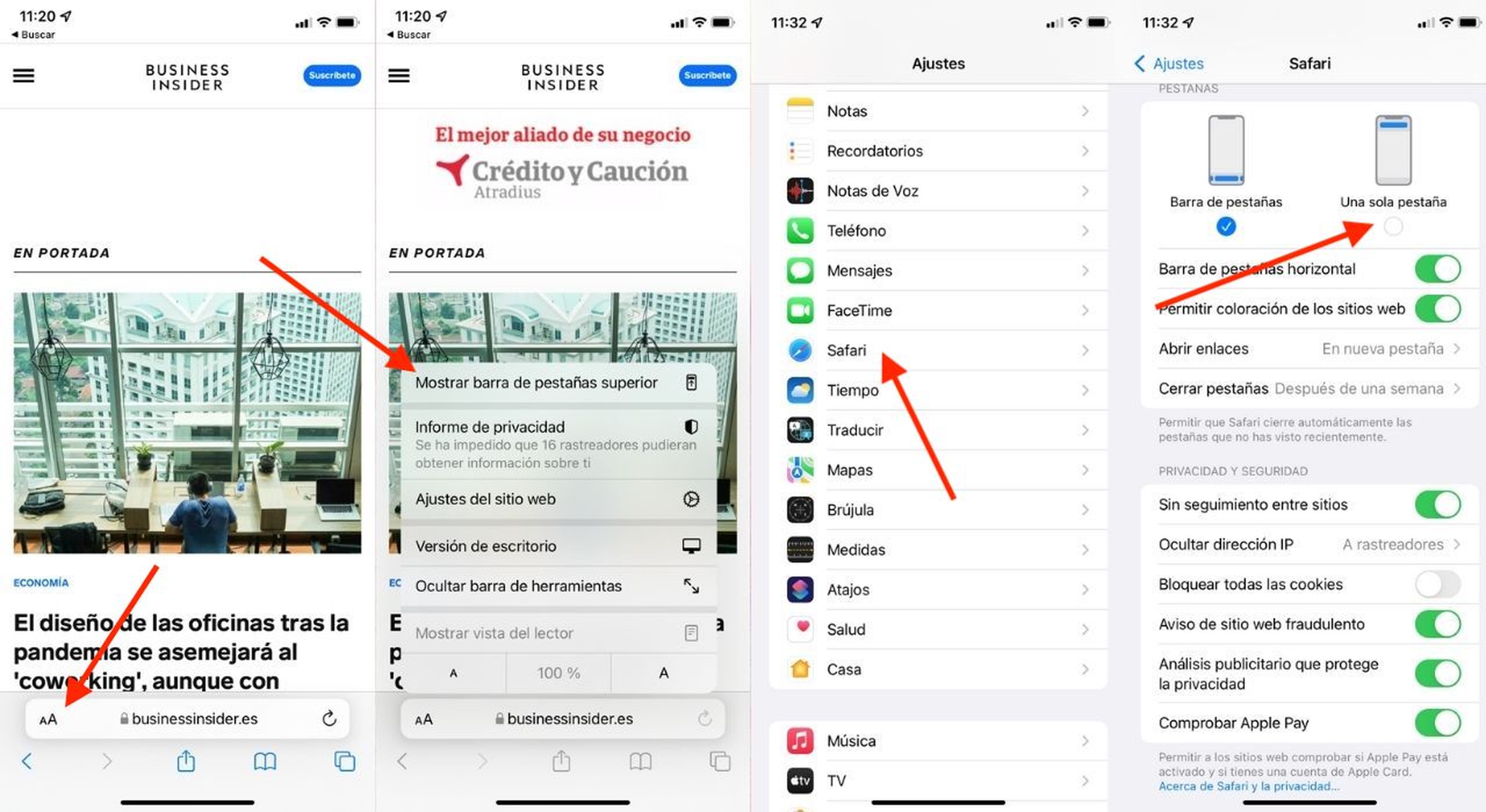 Cómo cambiar la barra de navegación de Safari en iOS 15