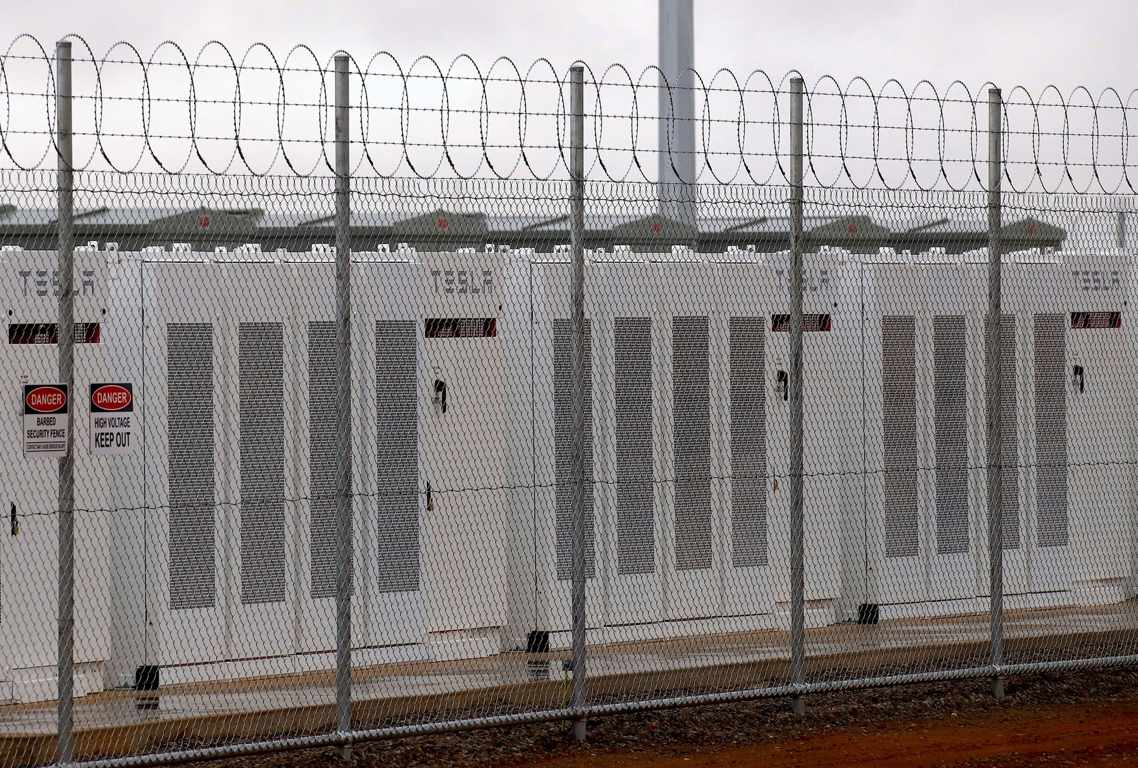 Imagen del Hornsdale Power Reserve, la planta de baterías en Australia creada por Tesla.