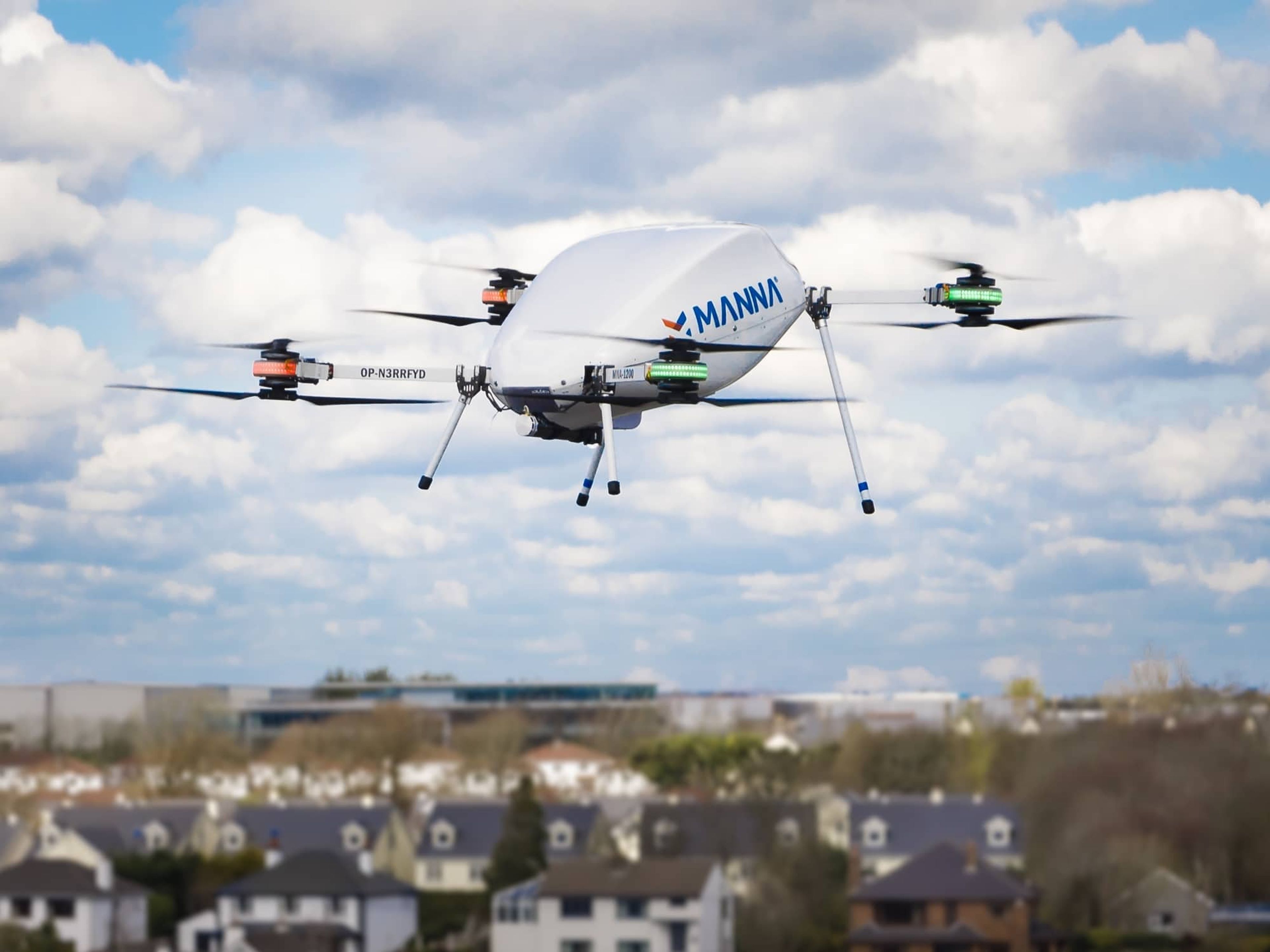 Un dron de la compañía irlandesa Manna