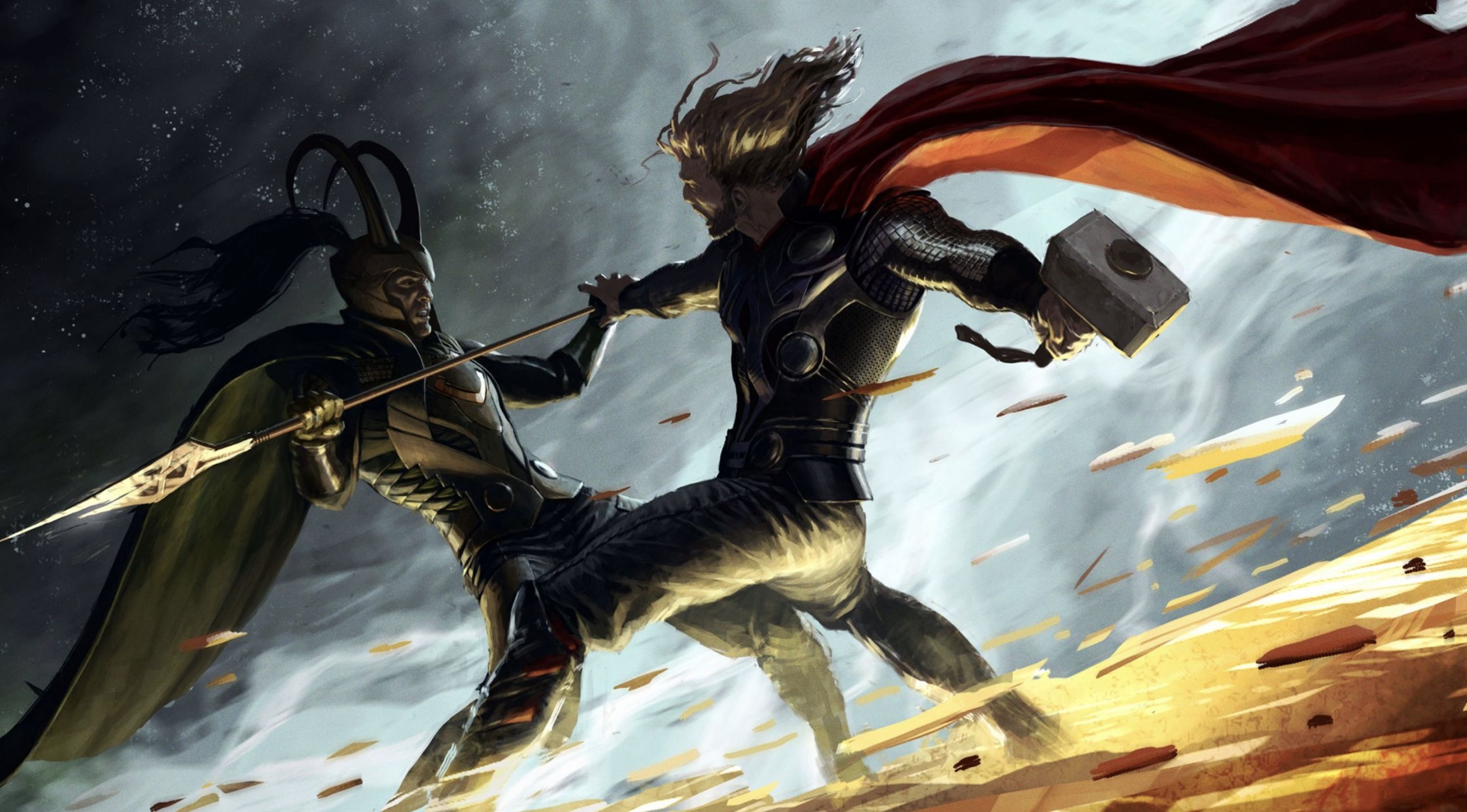 Thor en plena batalla.