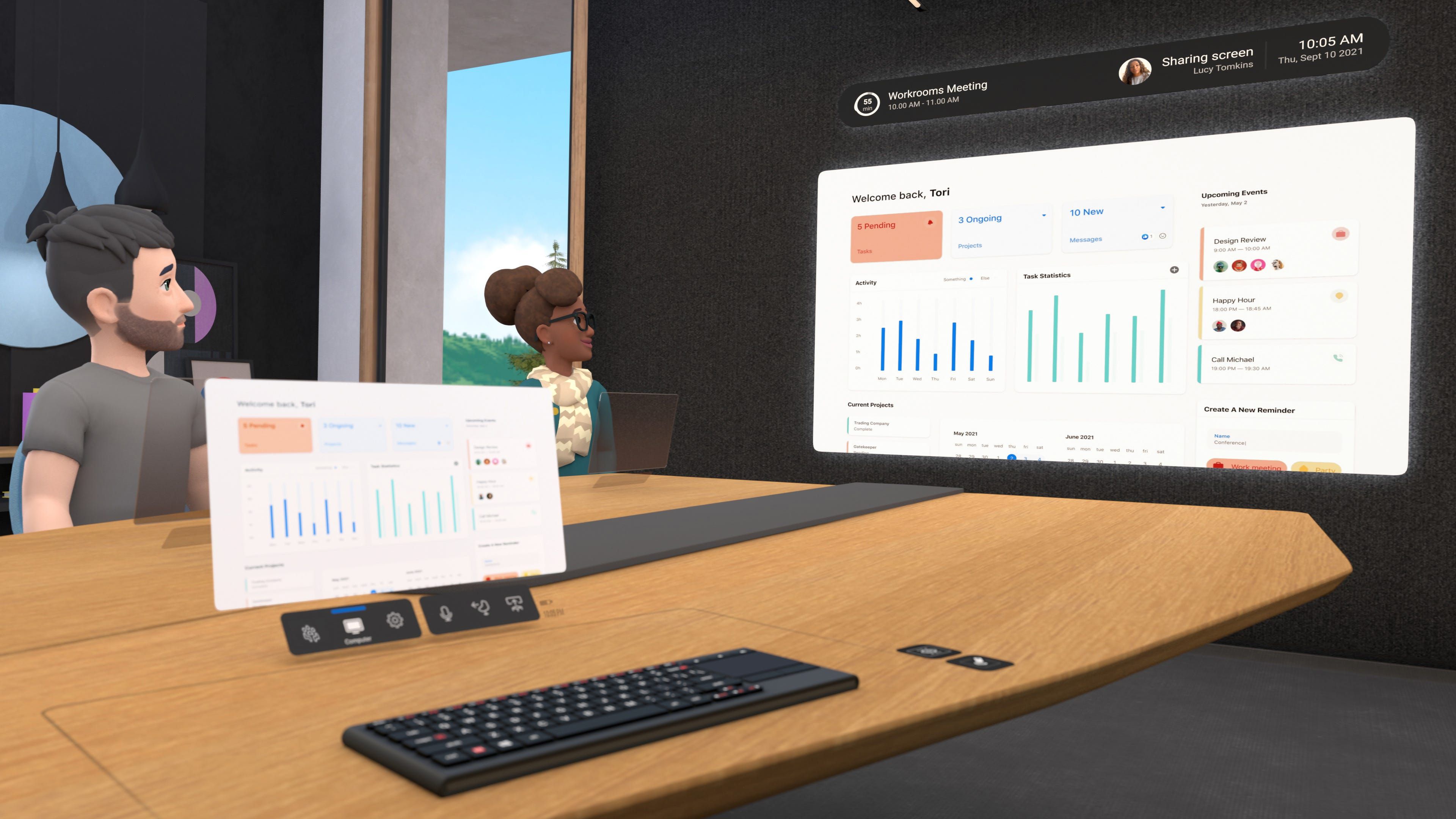 Horizons Workroom, el programa de oficina de realidad virtual de Facebook.