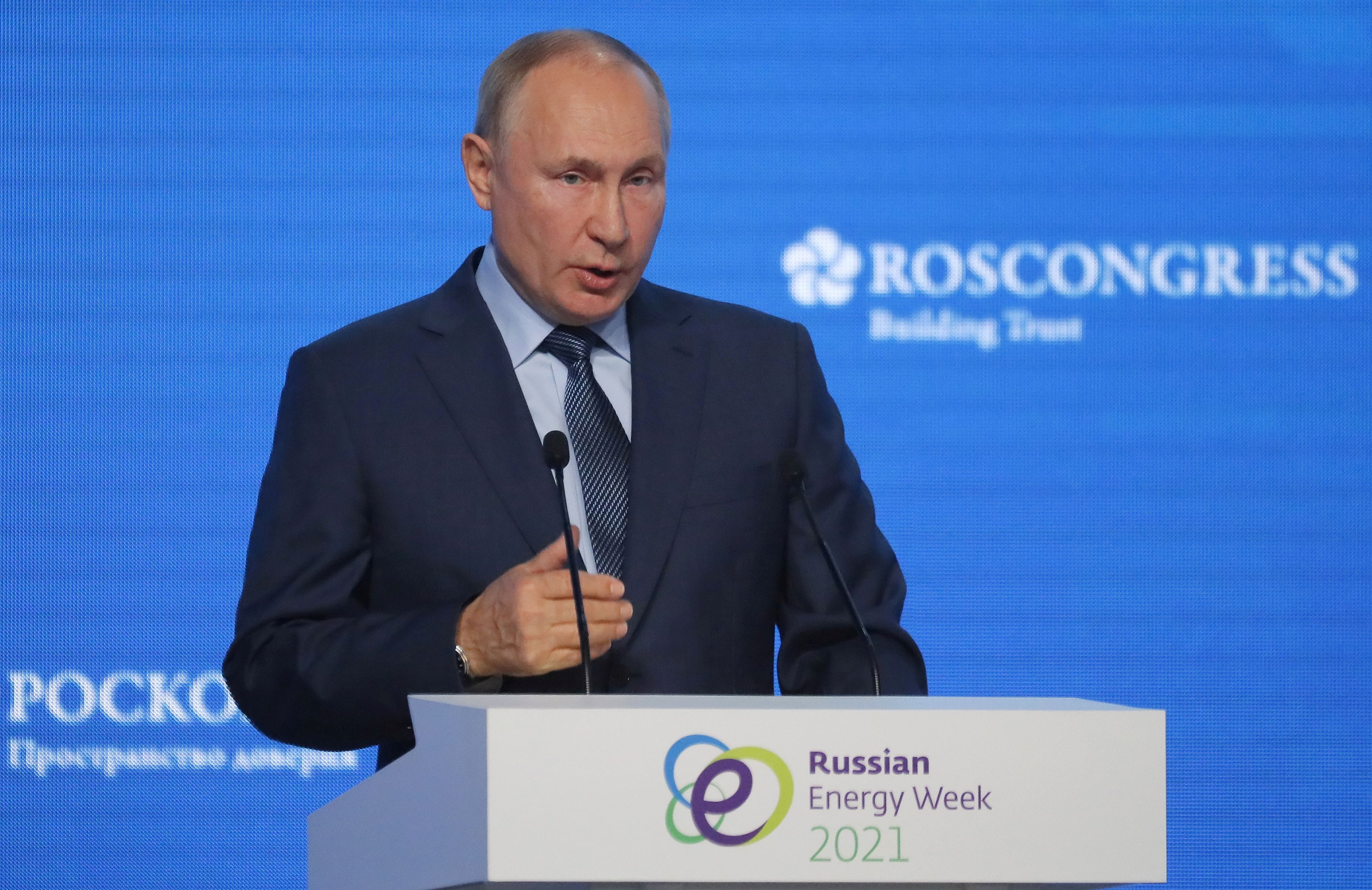 Vladimir Putin, durante una ponencia en Moscú.