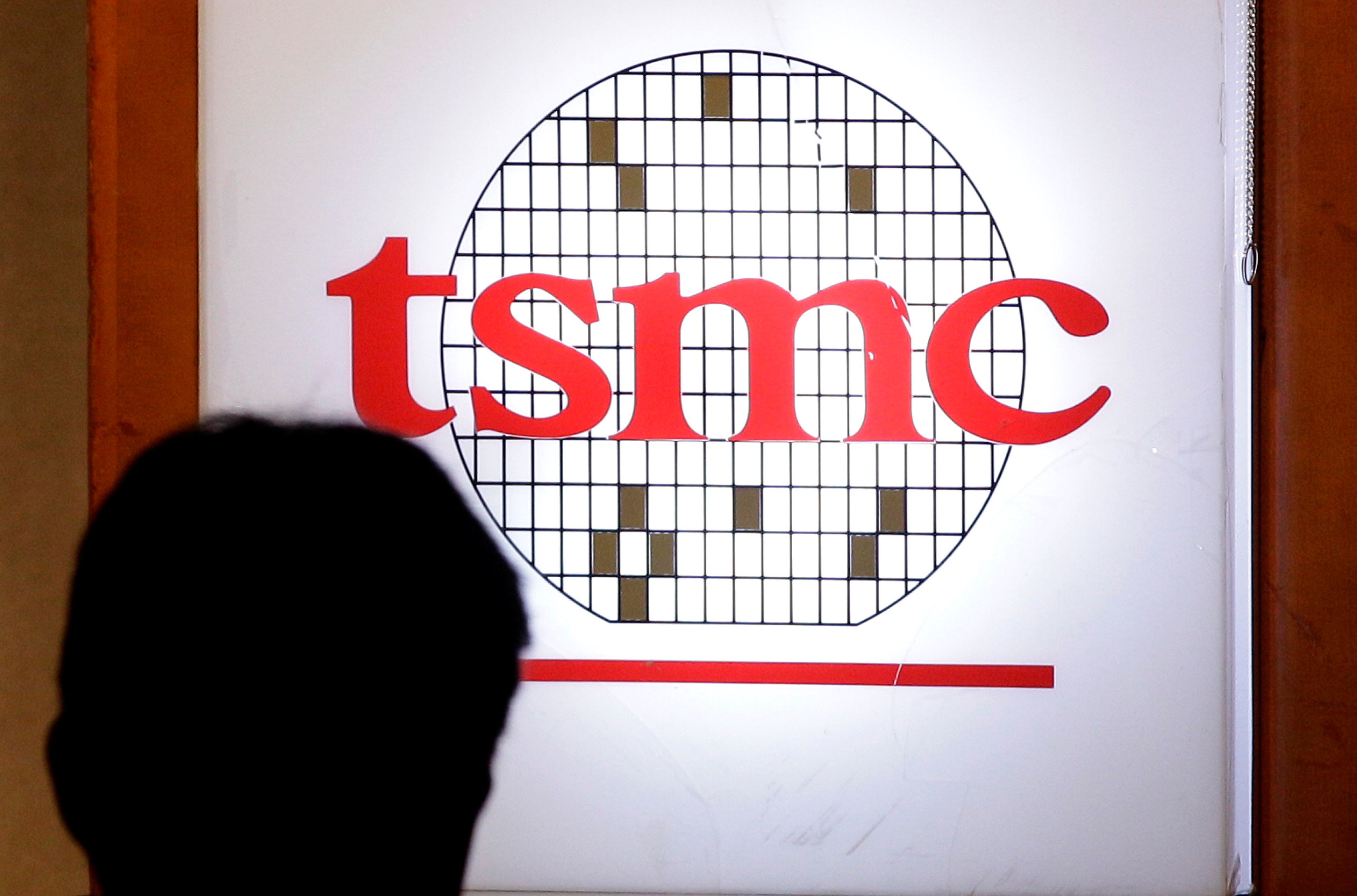 El logo en las oficinas de la empresa taiwanesa TSMC.
