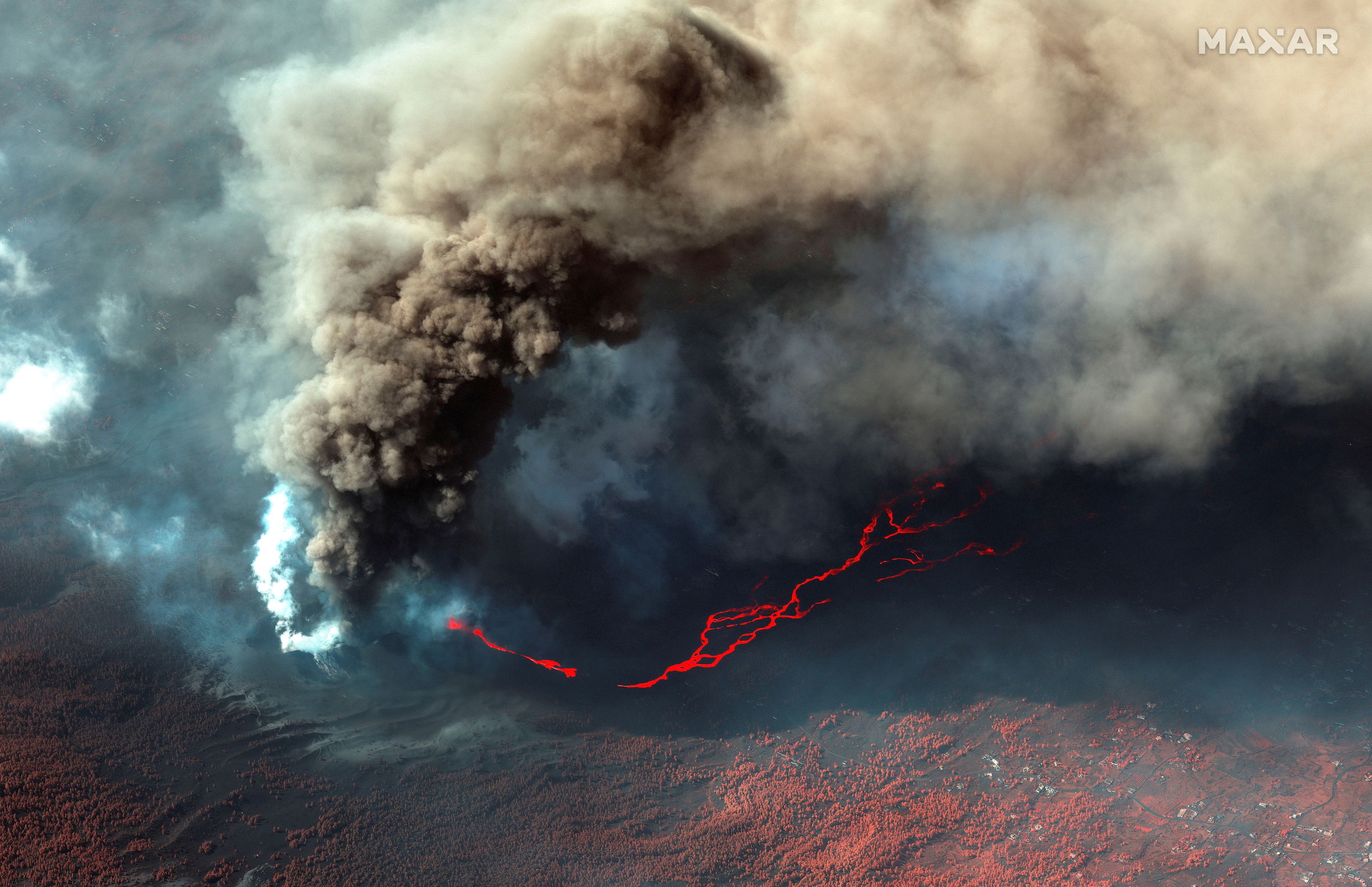 Una fotografía de la erupción volcánica en La Palma.
