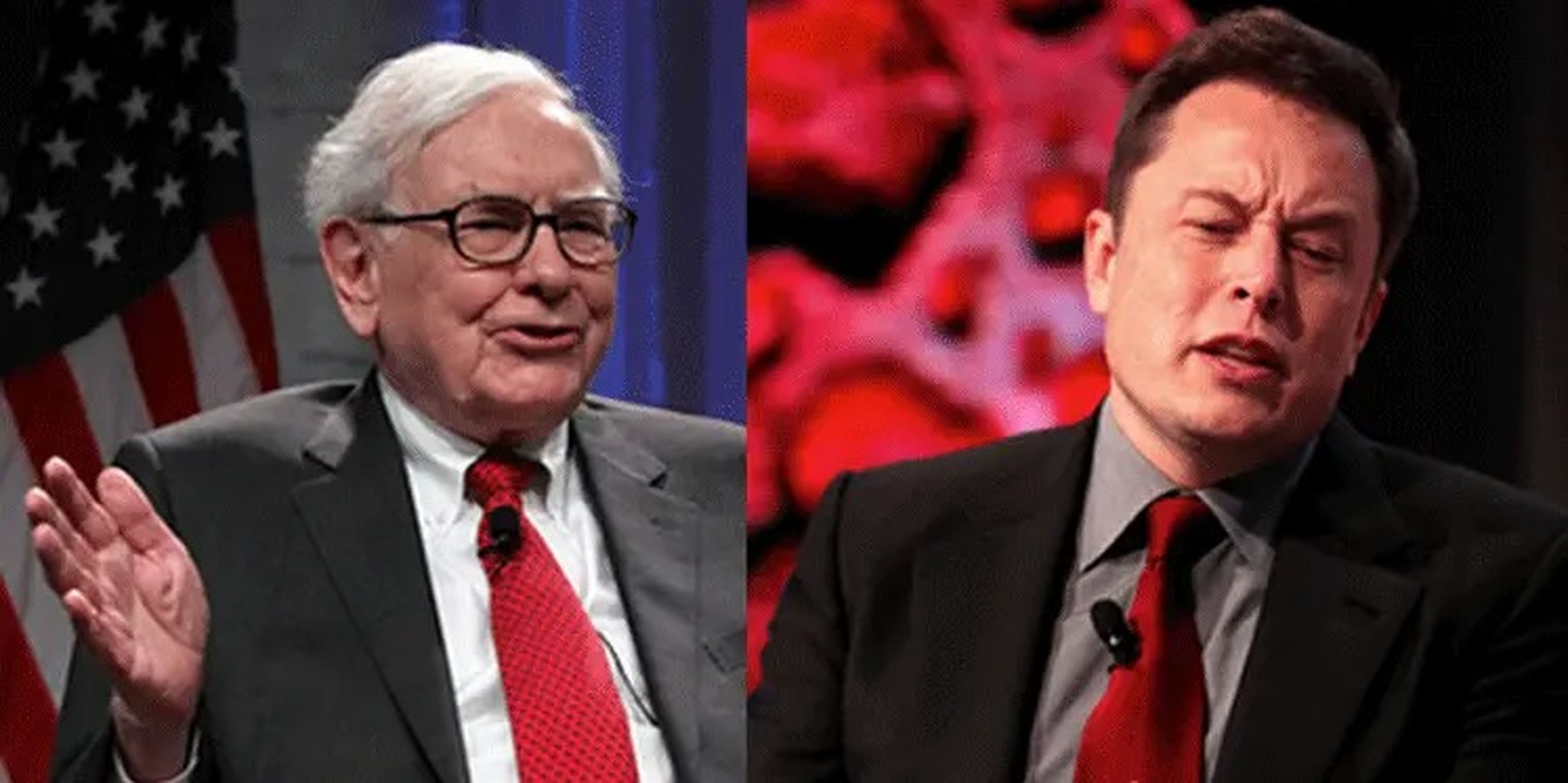 Warren Buffett (izquierda) y Elon Musk (derecha).
