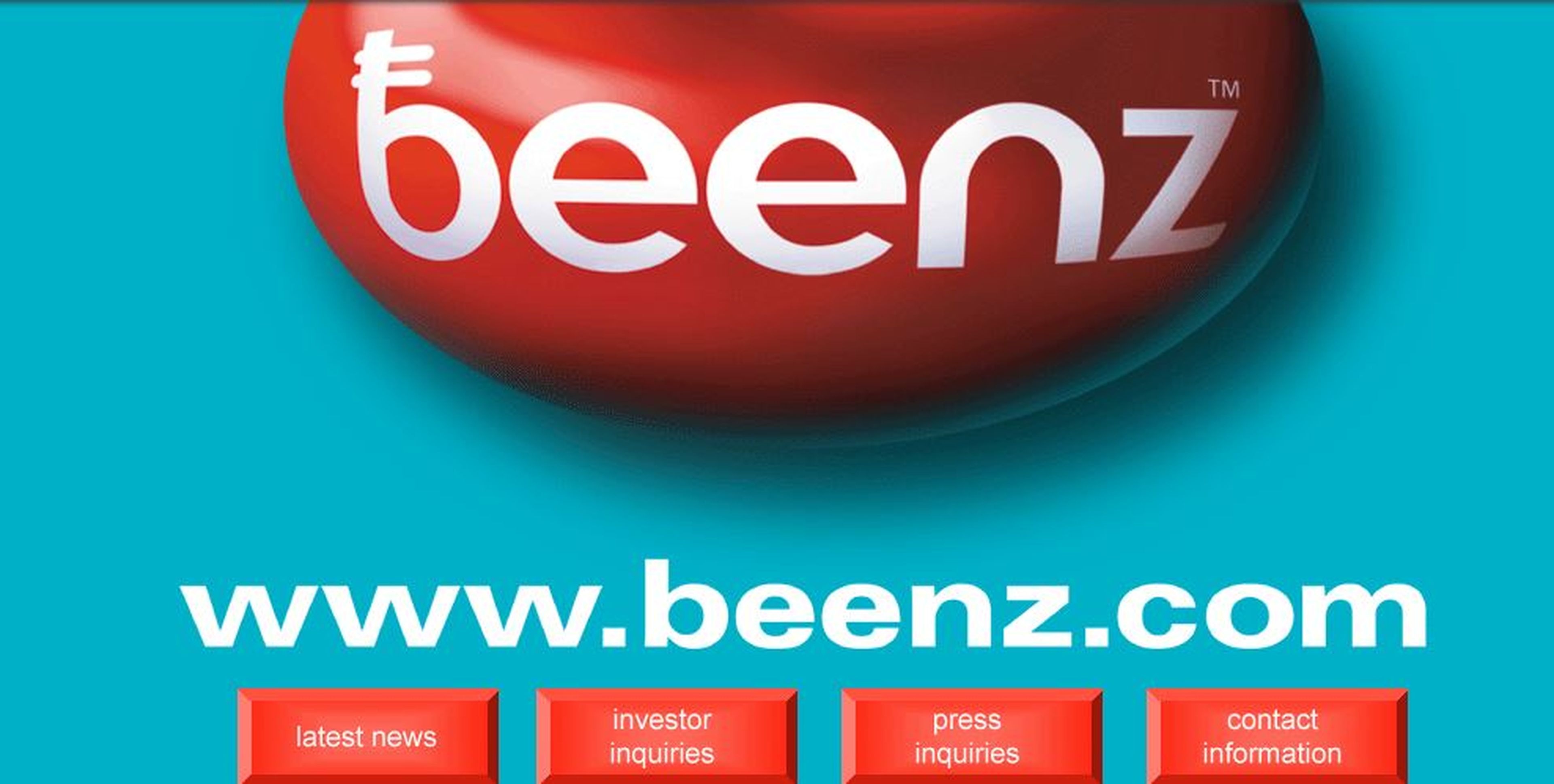 Aspecto de la web de Beenz en 2001.