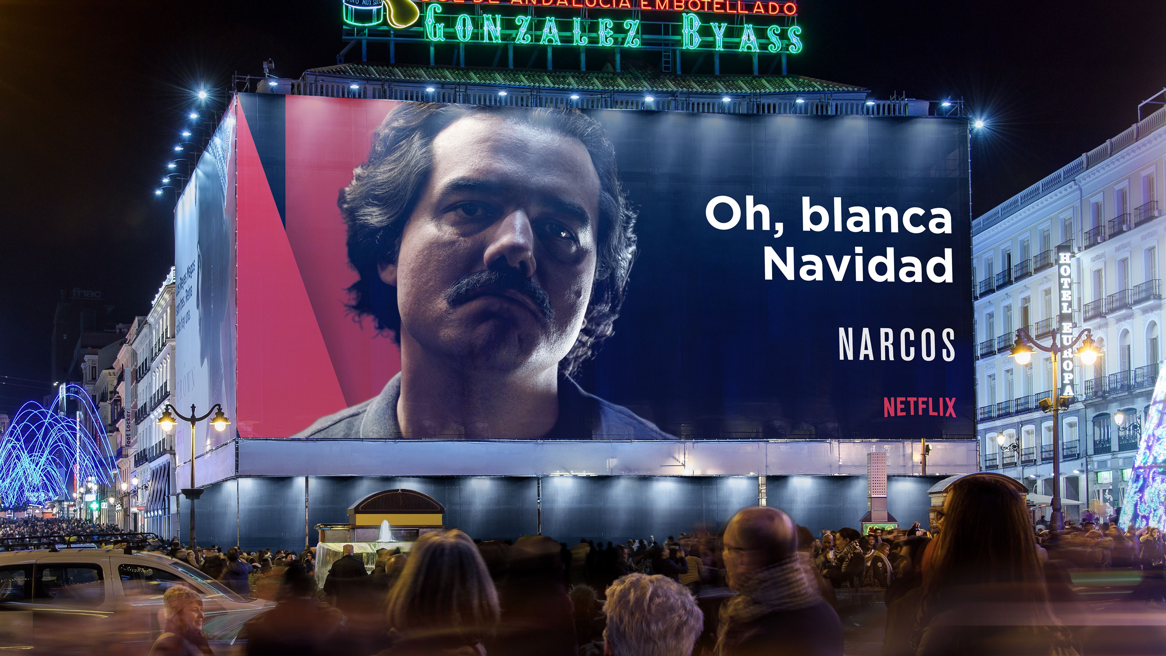 Campaña de publicidad de 'Narcos' de Netflix organizada por Pixel & Pixel.
