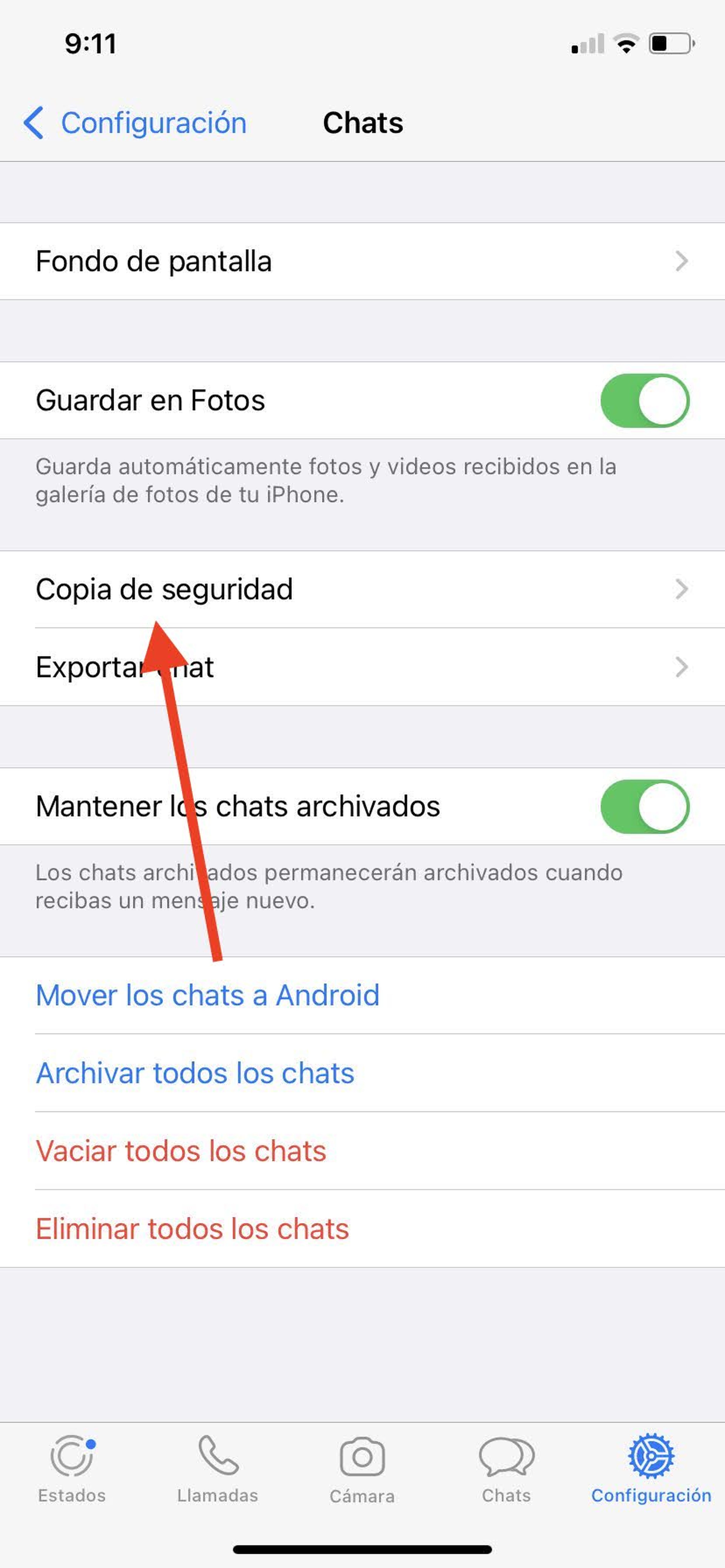 Cómo crear una copia de seguridad de extremo a extremo en WhatsApp