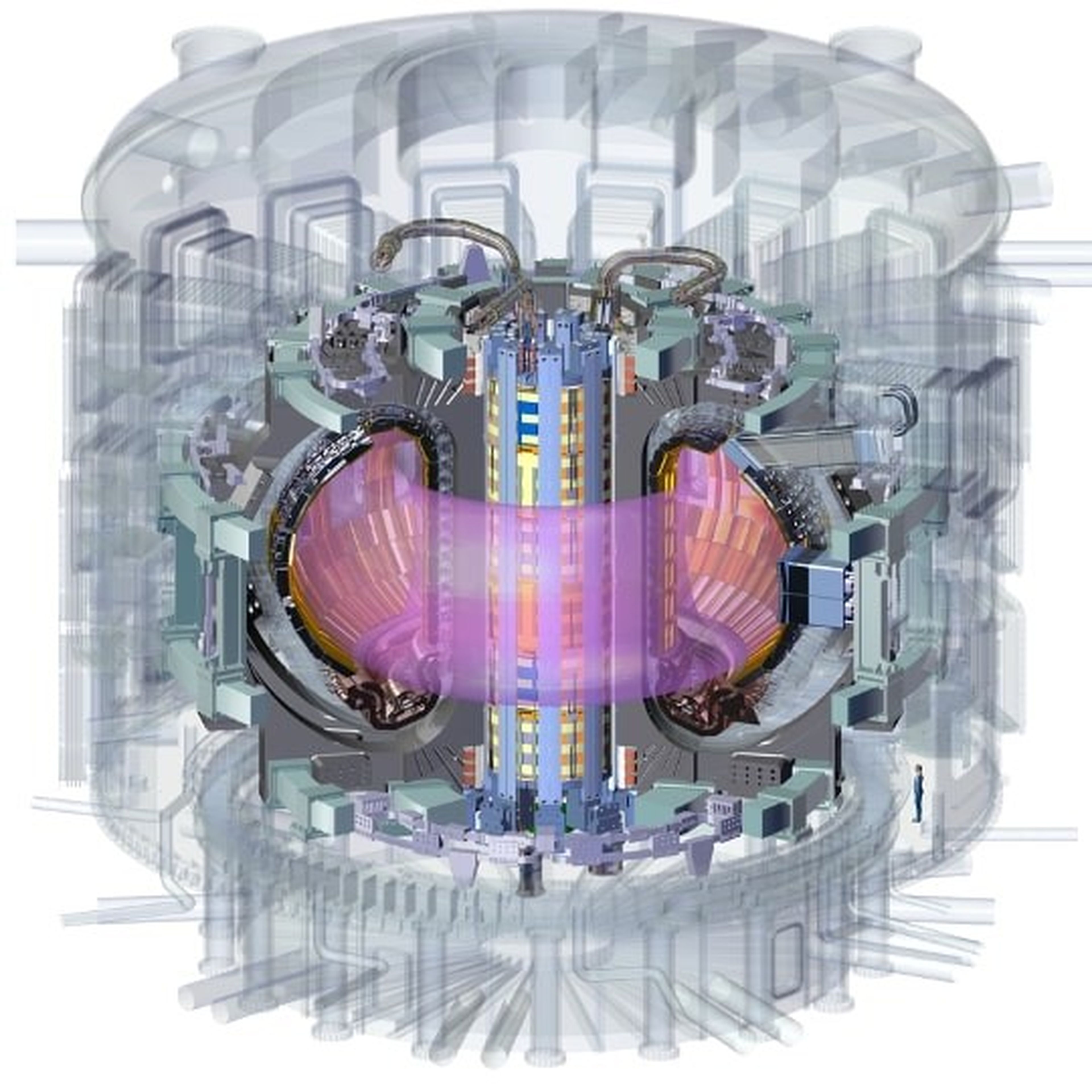 Corazón electromagnético del reactor Tokamak del ITER.