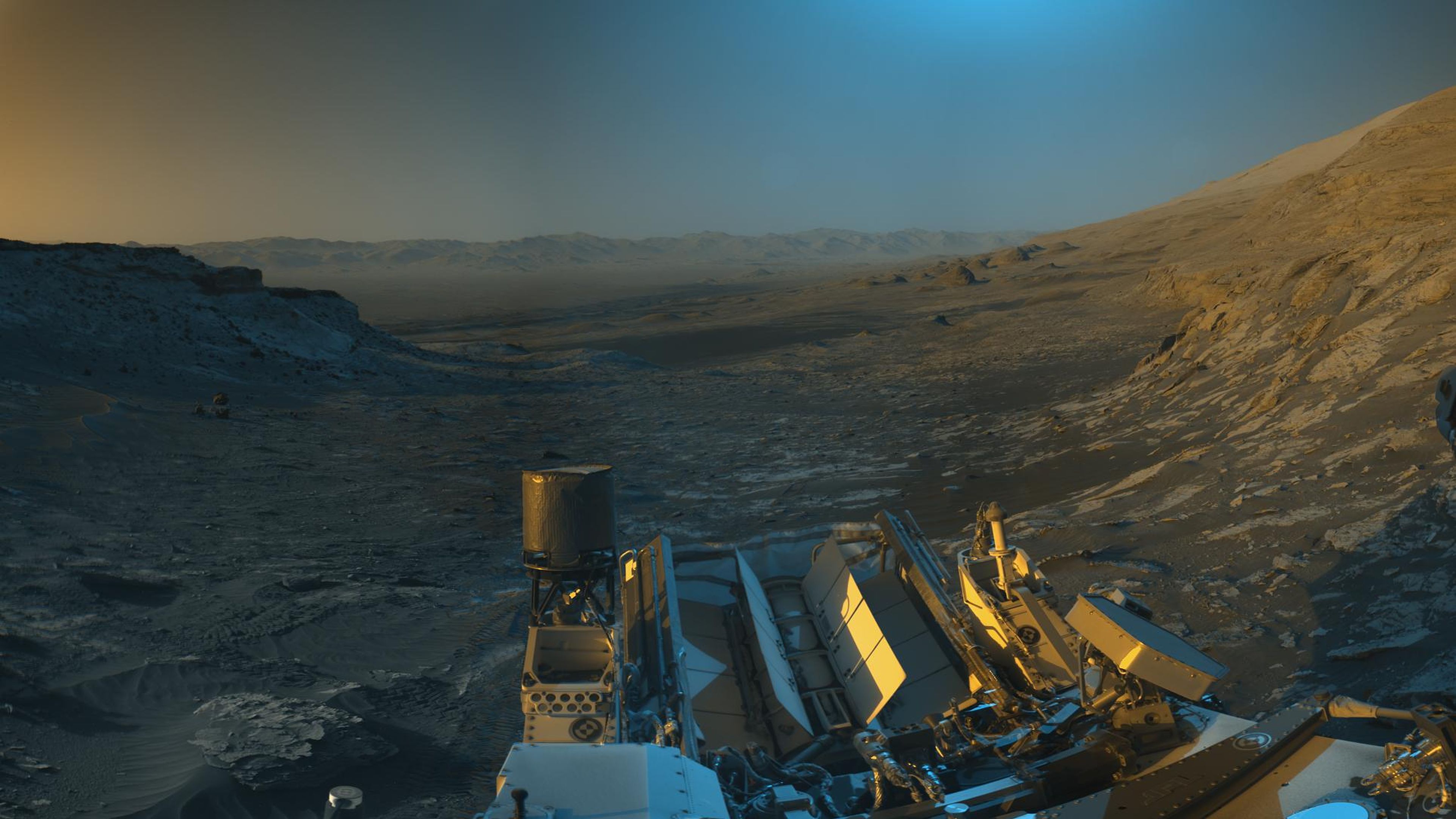 Imagen artística de la NASA con fotografías del Curiosity.