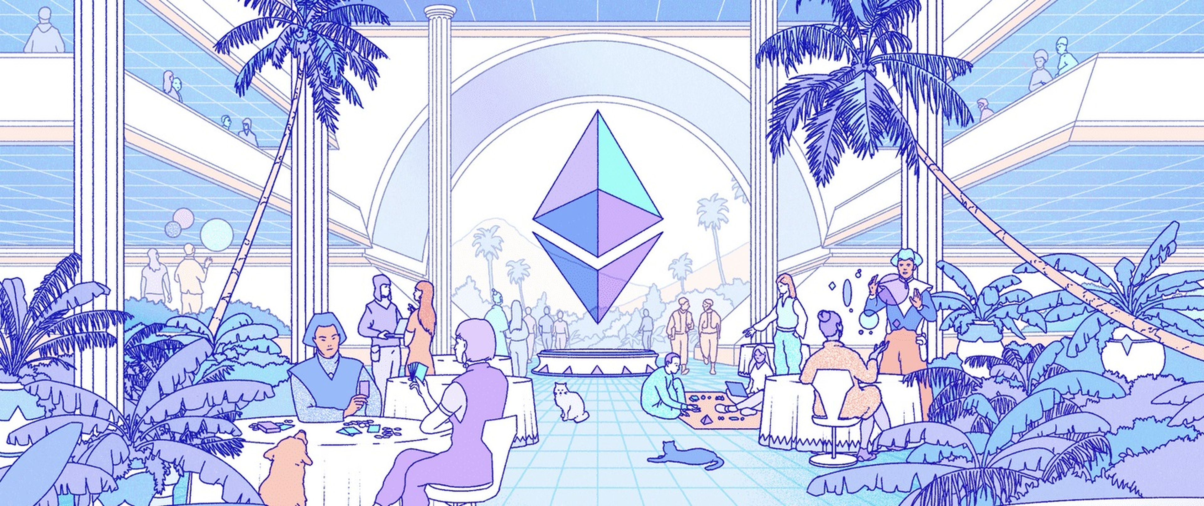 Imagen de portada de la web oficial de ethereum.