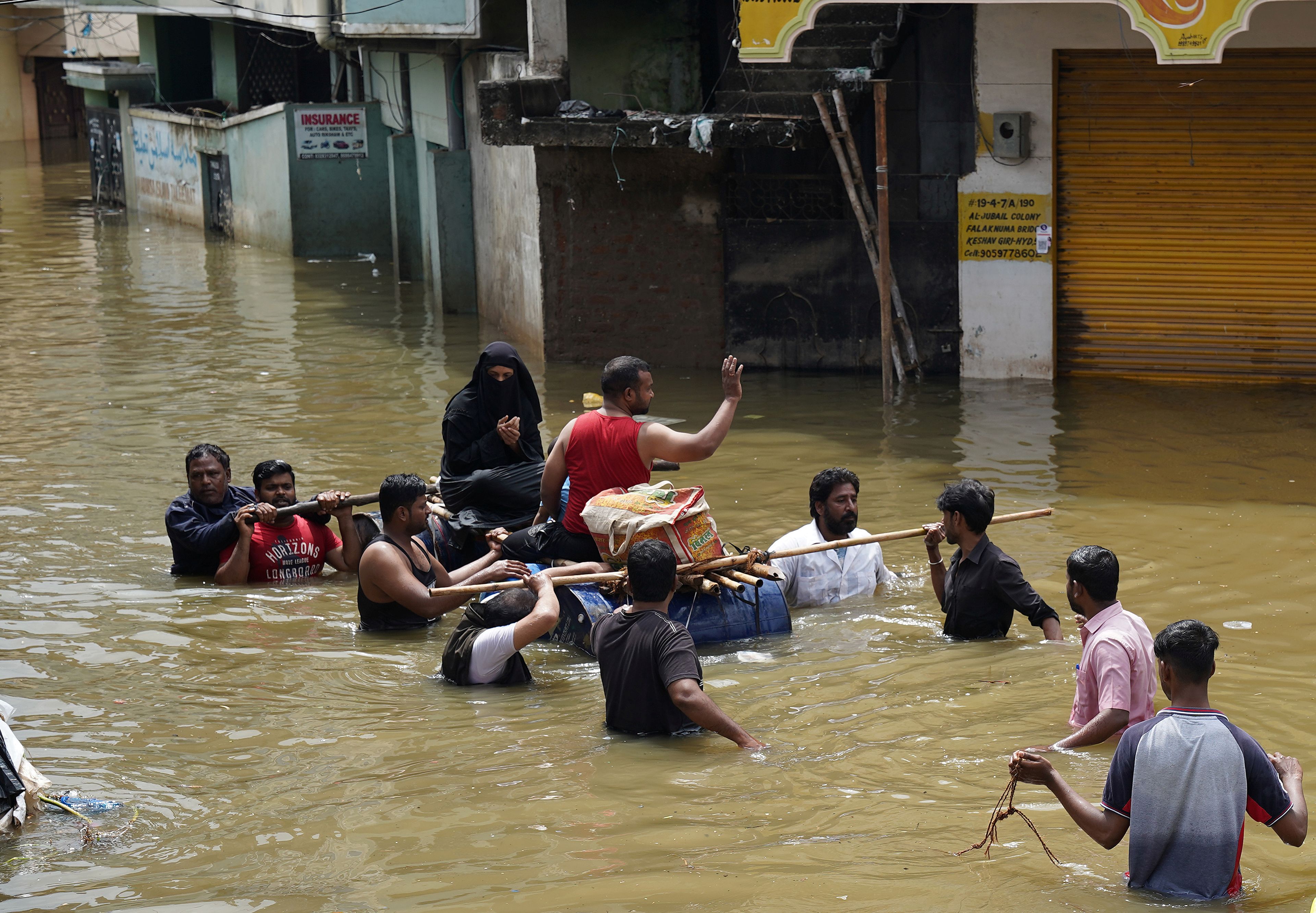 Inundaciones en la India en octubre de 2020.