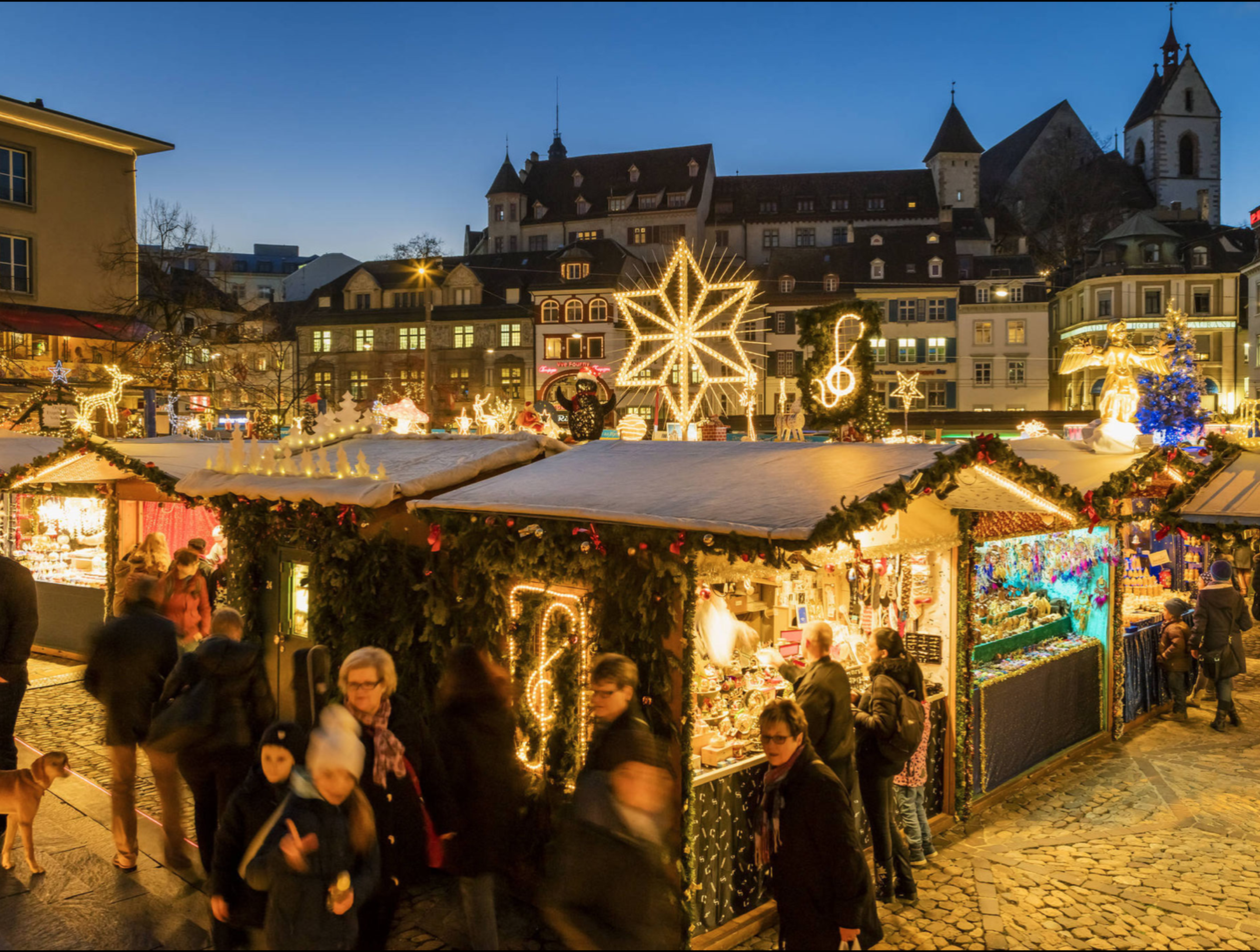 Mercadillo navideño de Basilea, Suiza.