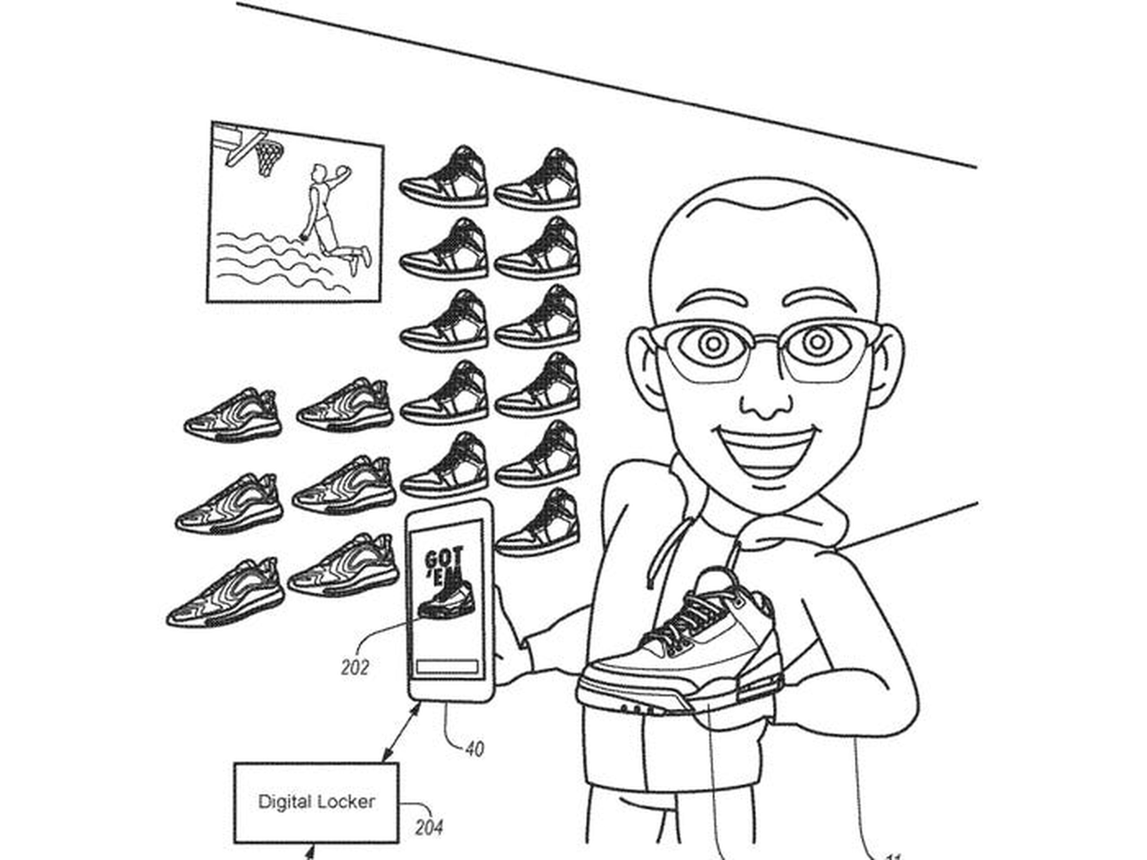 Ilustración de una patente de Nike.