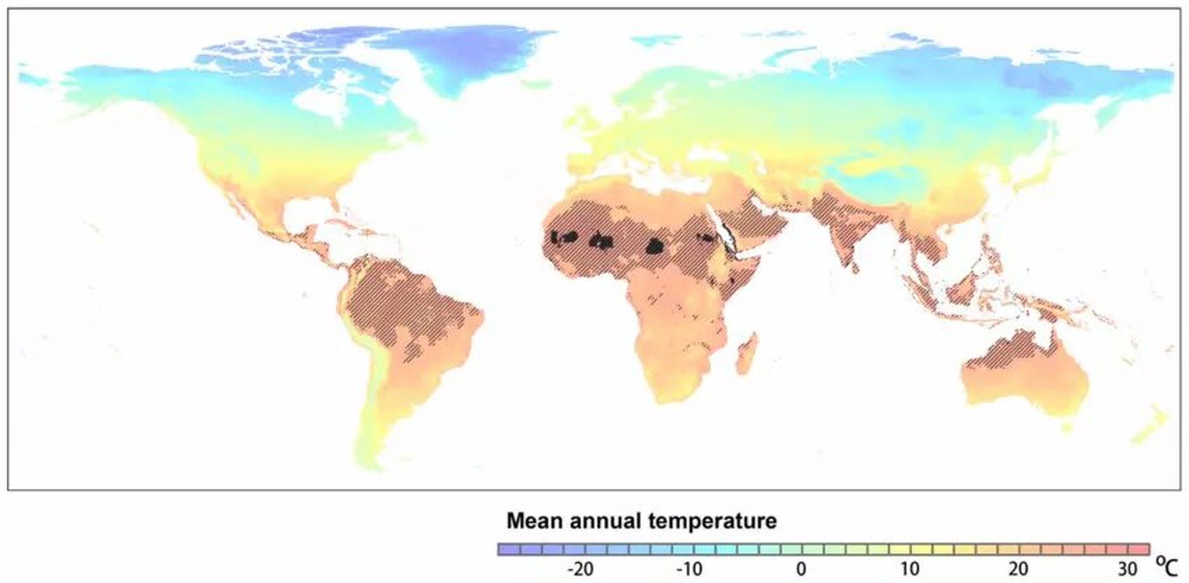 Según las proyecciones actuales, en 2070, las áreas sombreadas tendrían una temperatura promedio de 29 ° C o más.