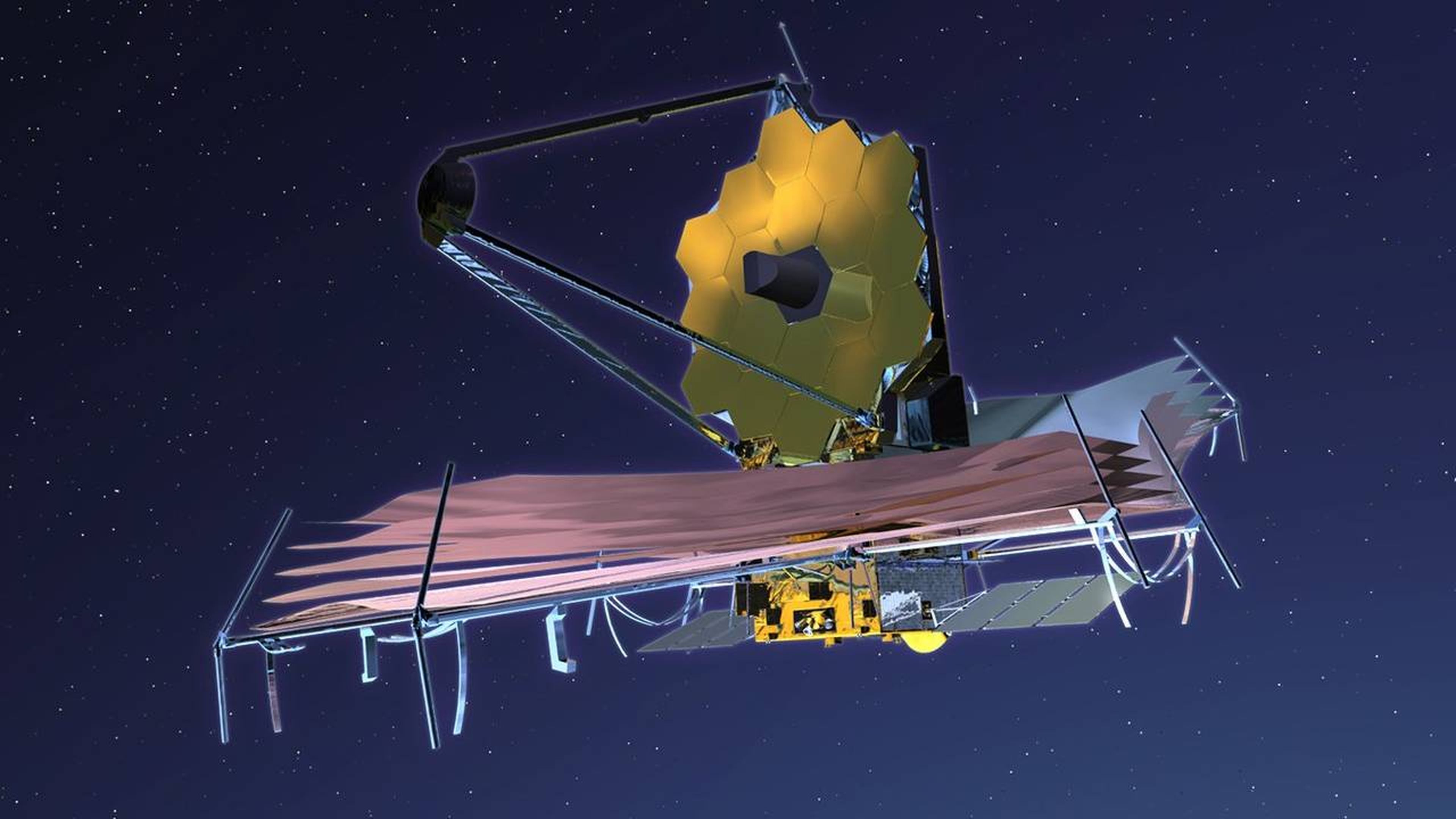 Imagen conceptual del telescopio espacial James Webb.