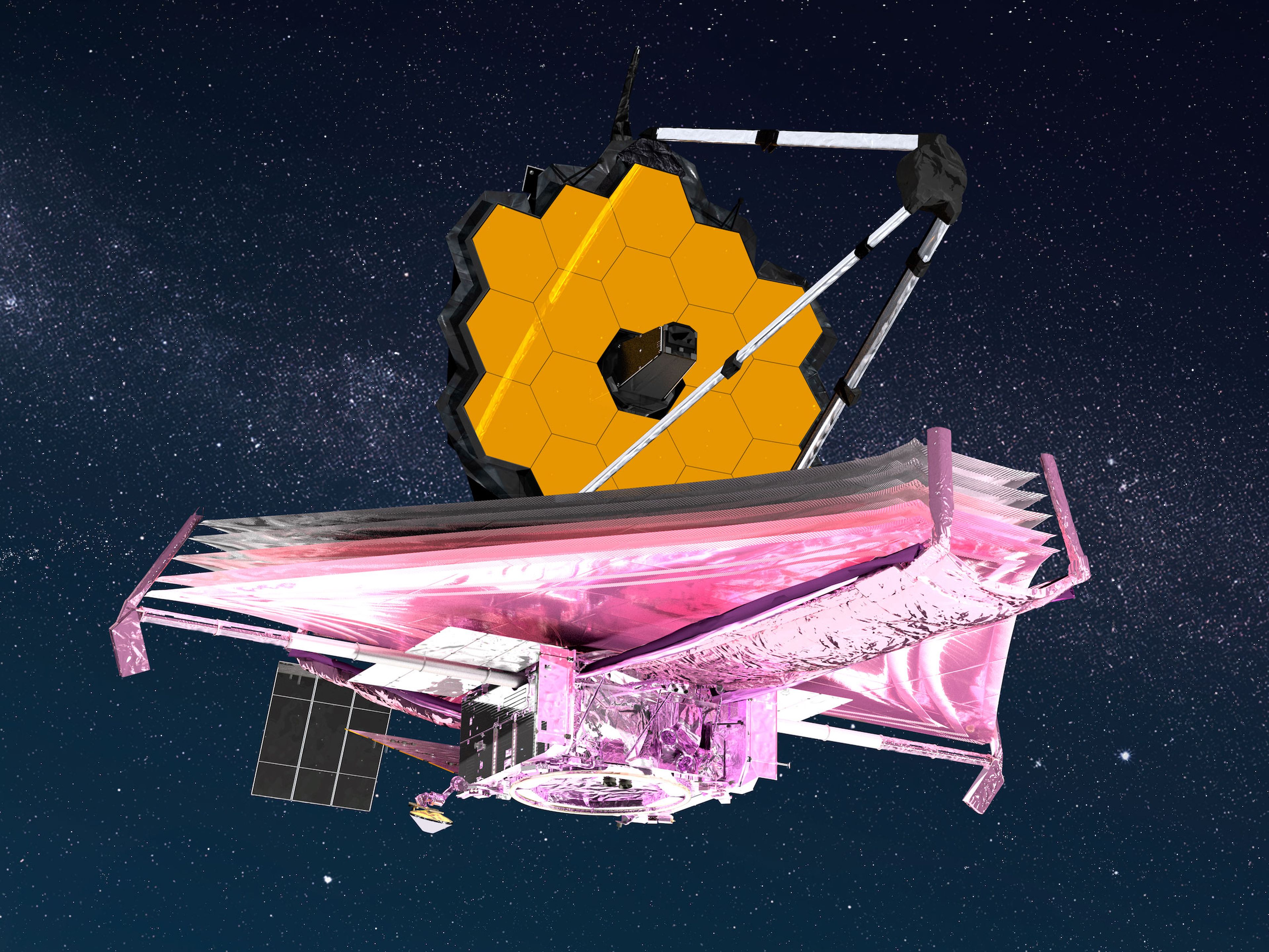 Concepción artística del telescopio espacial James Webb.