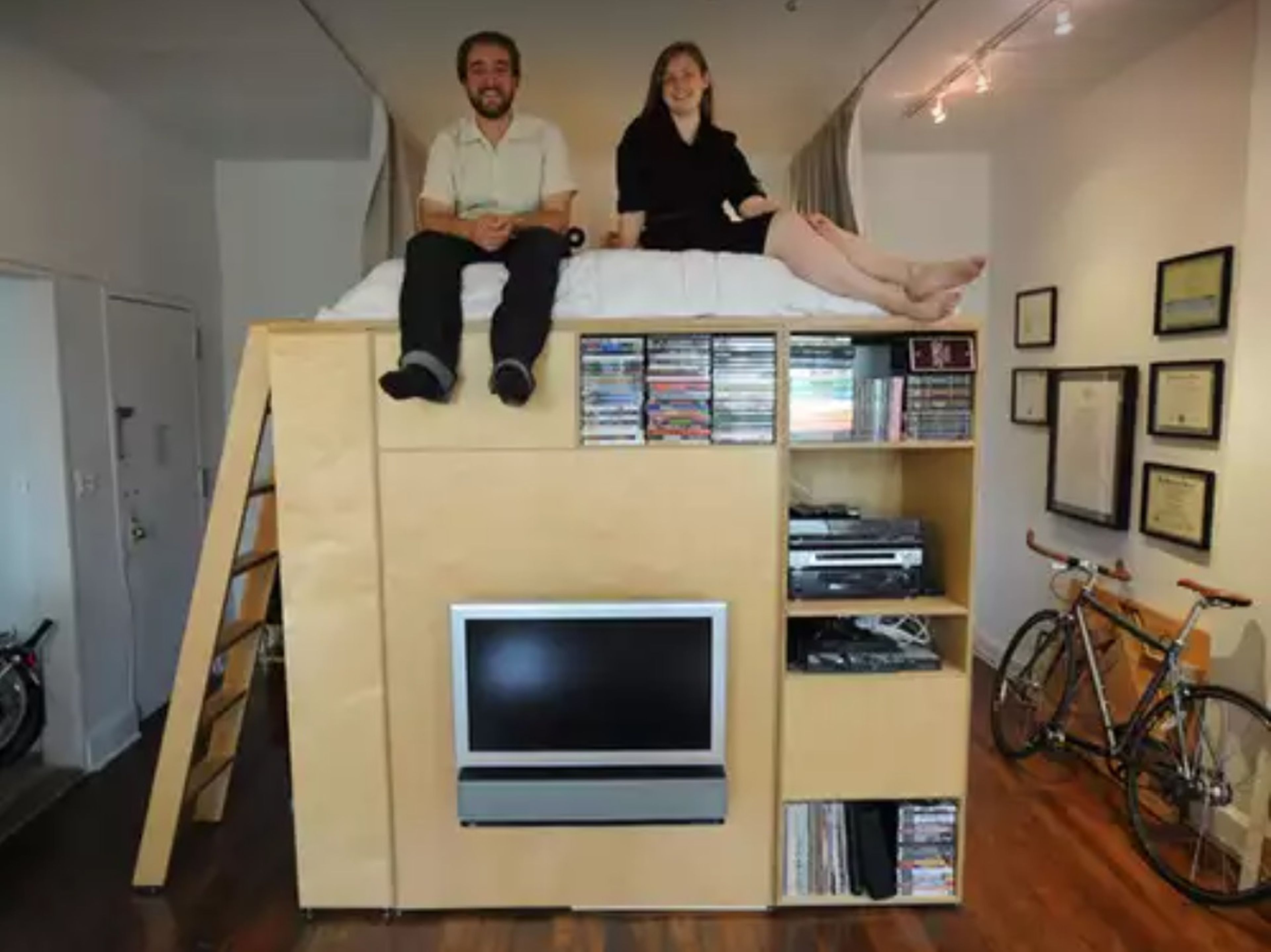 Hillary Padget y Anthony Harrington en su apartamento tipo loft en Fort Greene, Brooklyn.