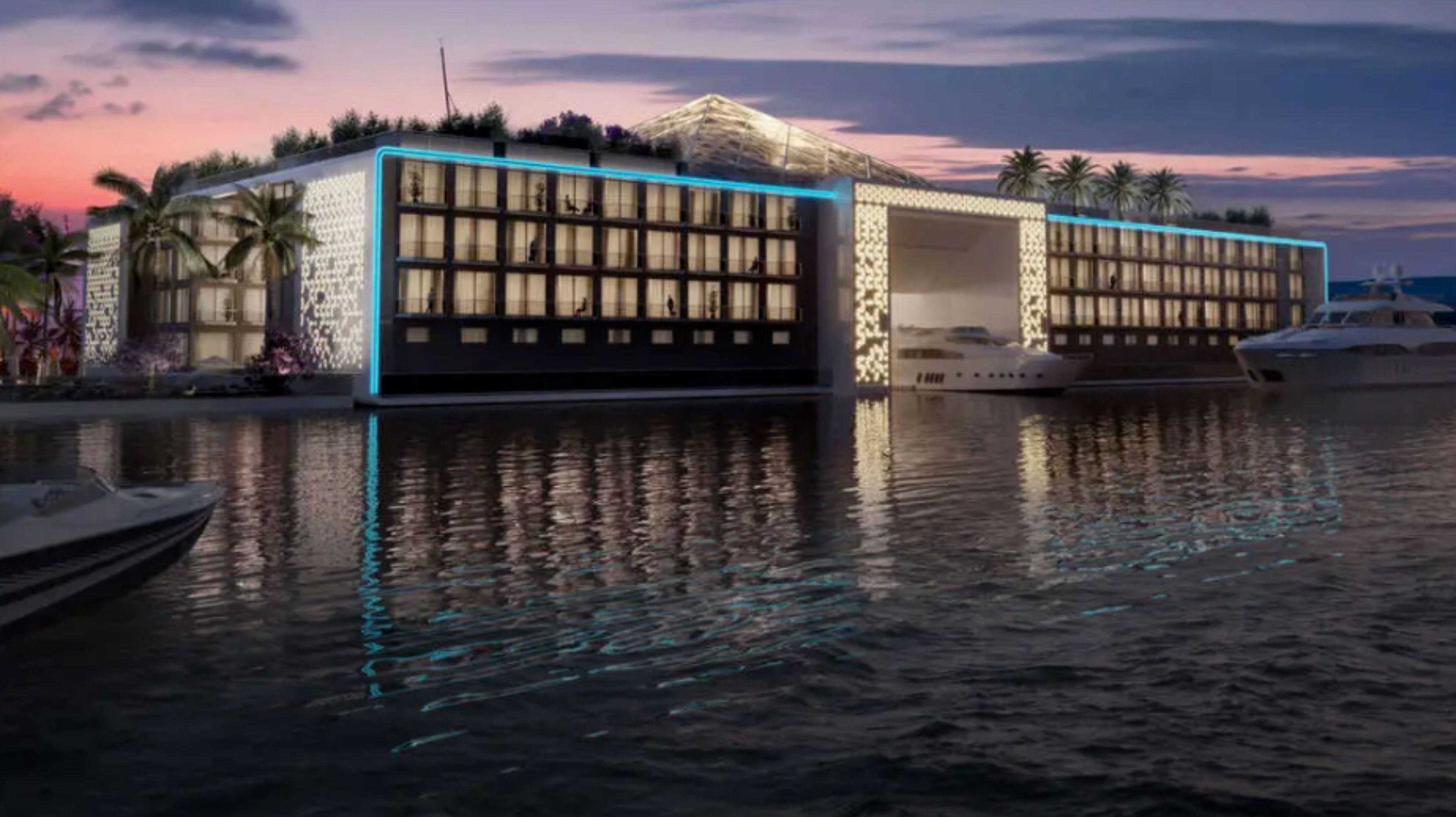 El hotel contará con un edificio central y 12 villas conectadas por pontones.