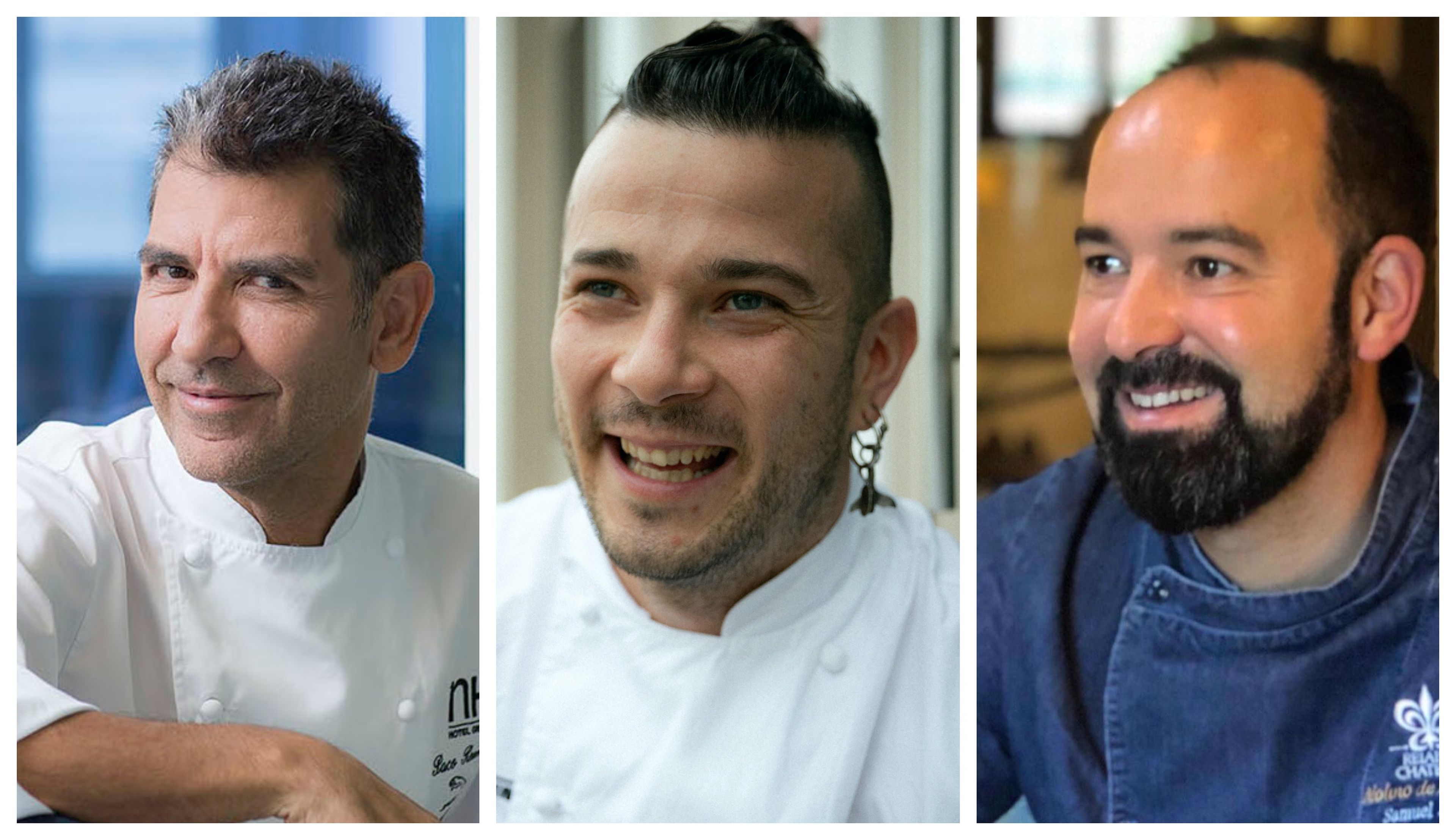 De izquierda a derecha, los chef con estrella Michelin Paco Roncero, Carlos Maldonado y Samuel Moreno.