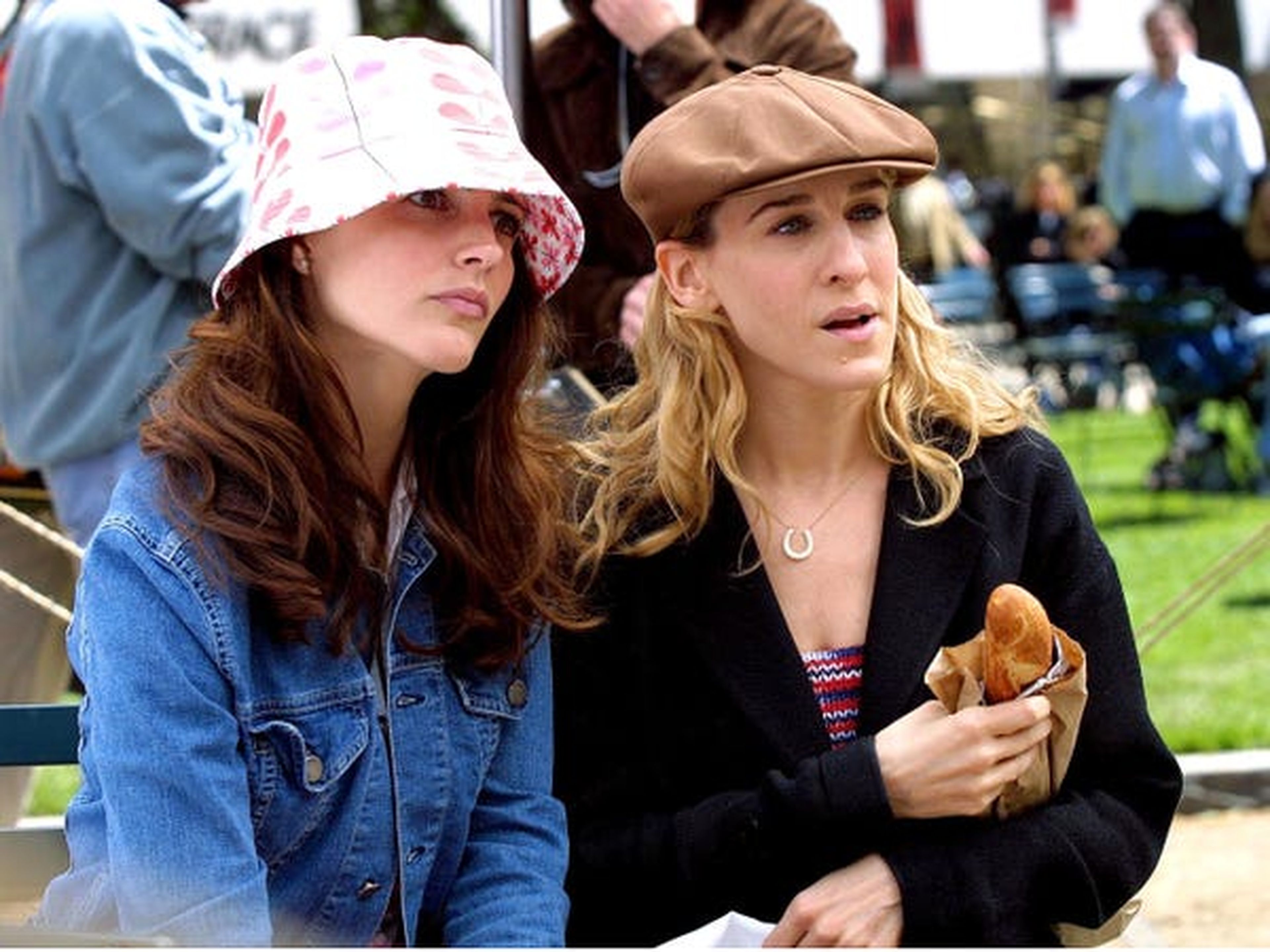 Kristin Davis y Sarah Jessica Parker en el rodaje de 'Sexo en Nueva York'.