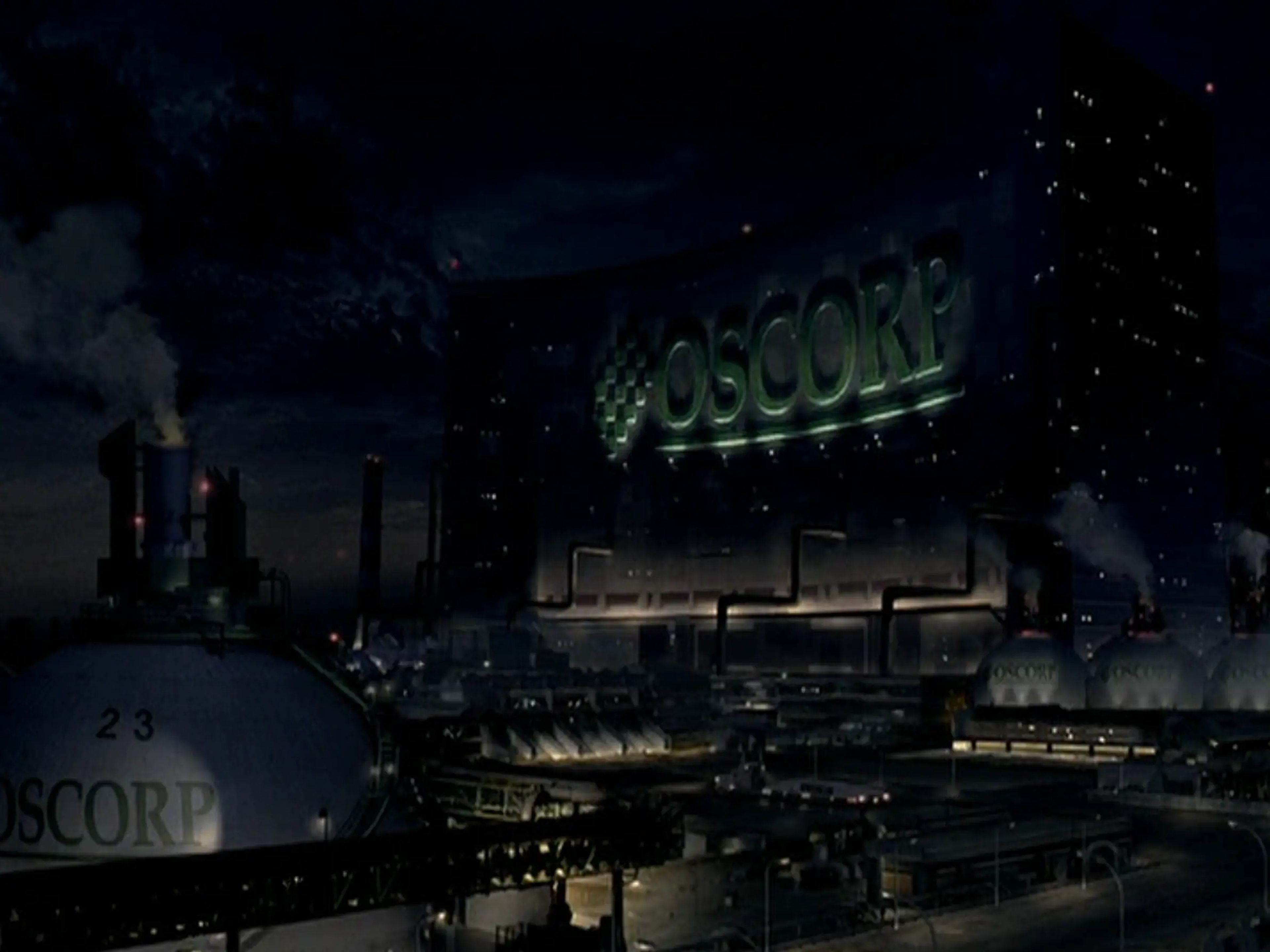 El edificio Oscorp en 'Spider-Man' de Sam Raimi.