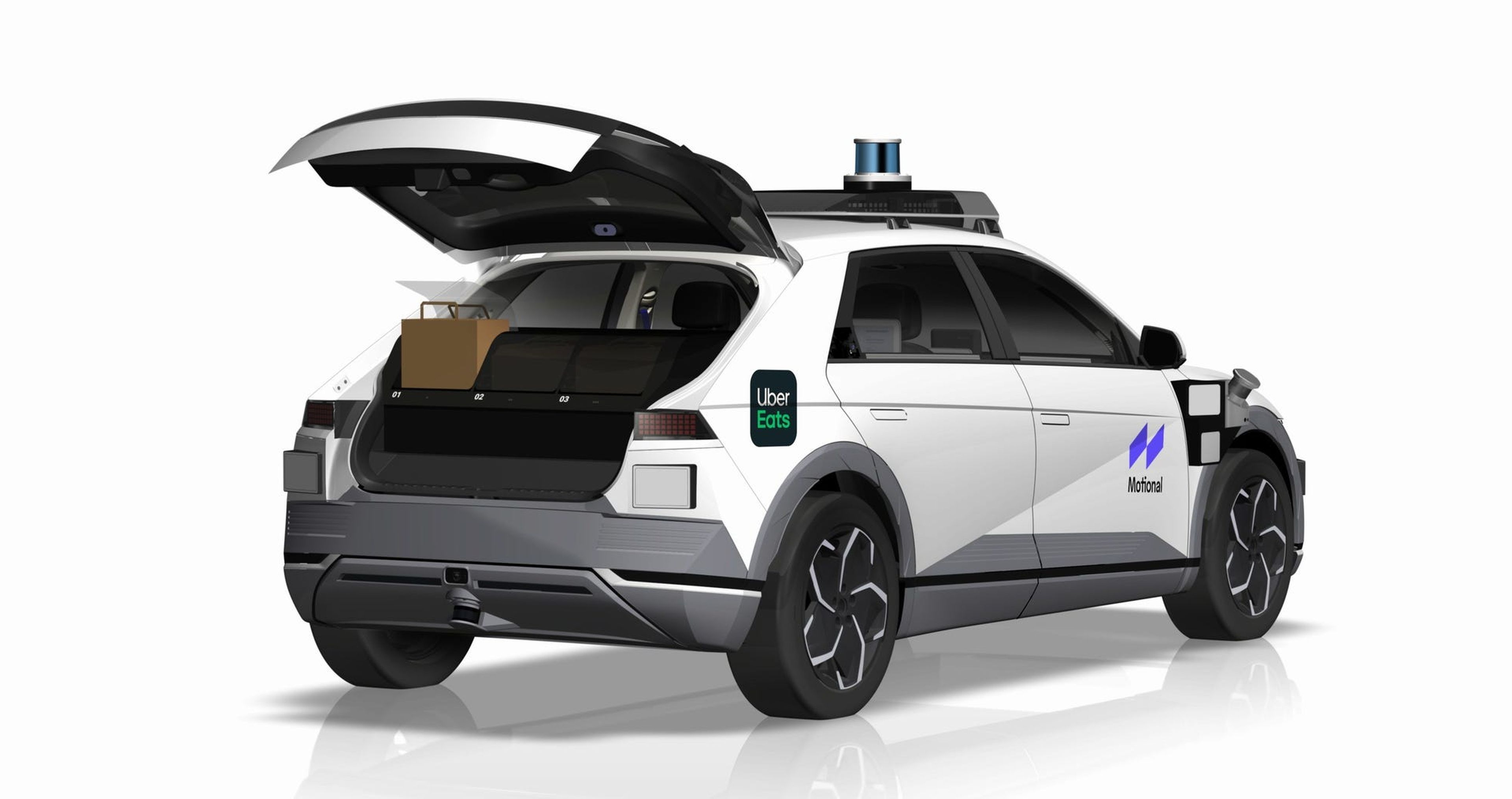 El robotaxi totalmente eléctrico Hyundai IONIQ 5 de Motional realizará entregas autónomas para Uber a partir de 2022.