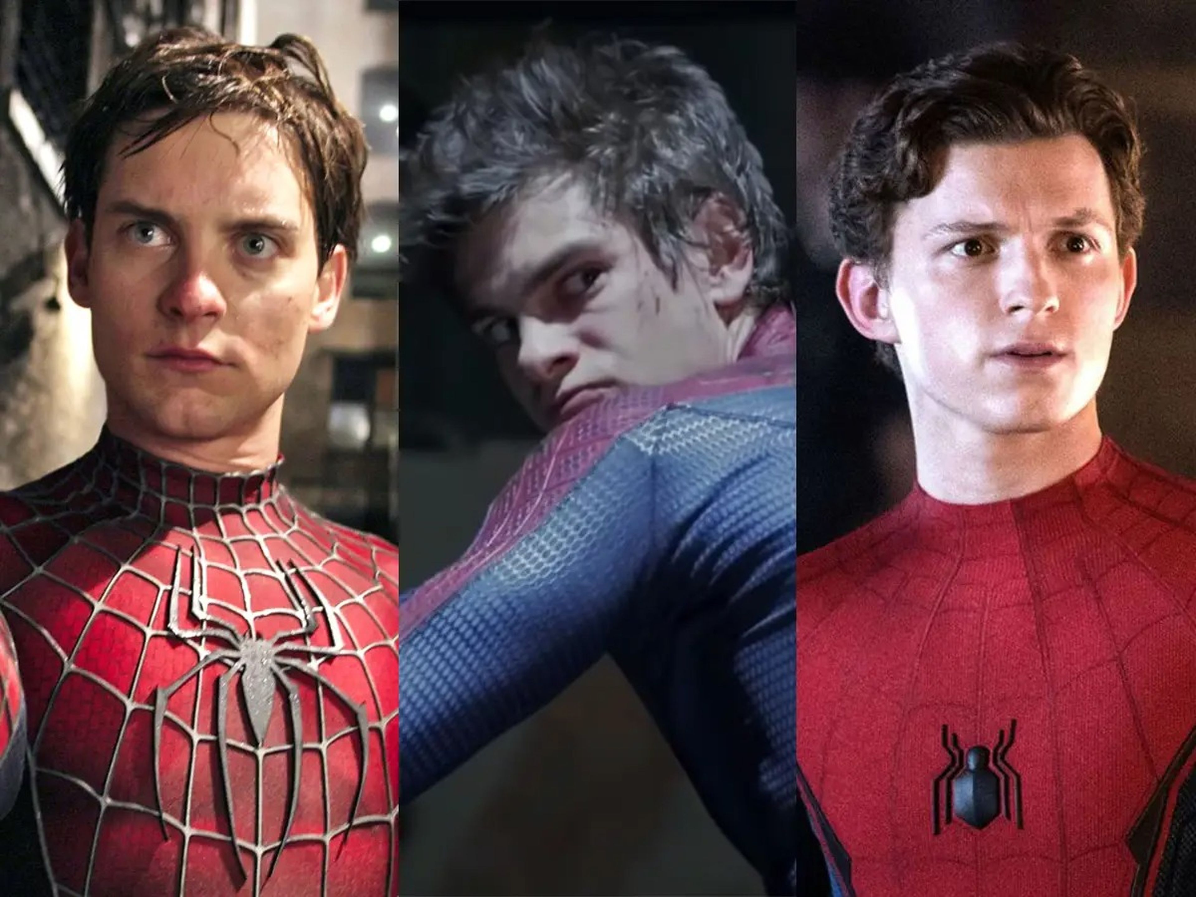 Tobey Maguire, Andrew Garfield y Tom Holland han interpretado a Spider-Man en diferentes sagas.