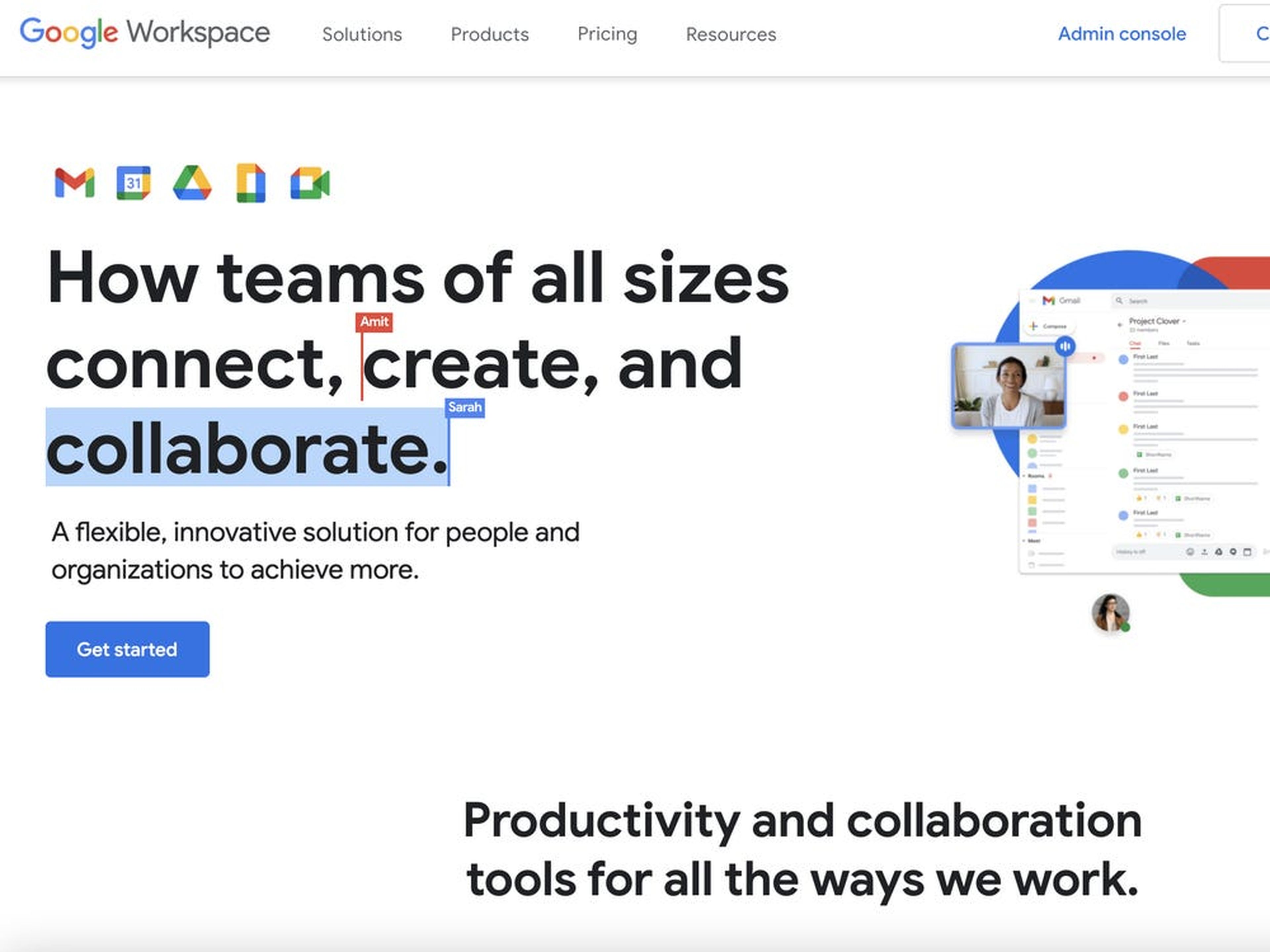 Captura de pantalla de Google Workspace.