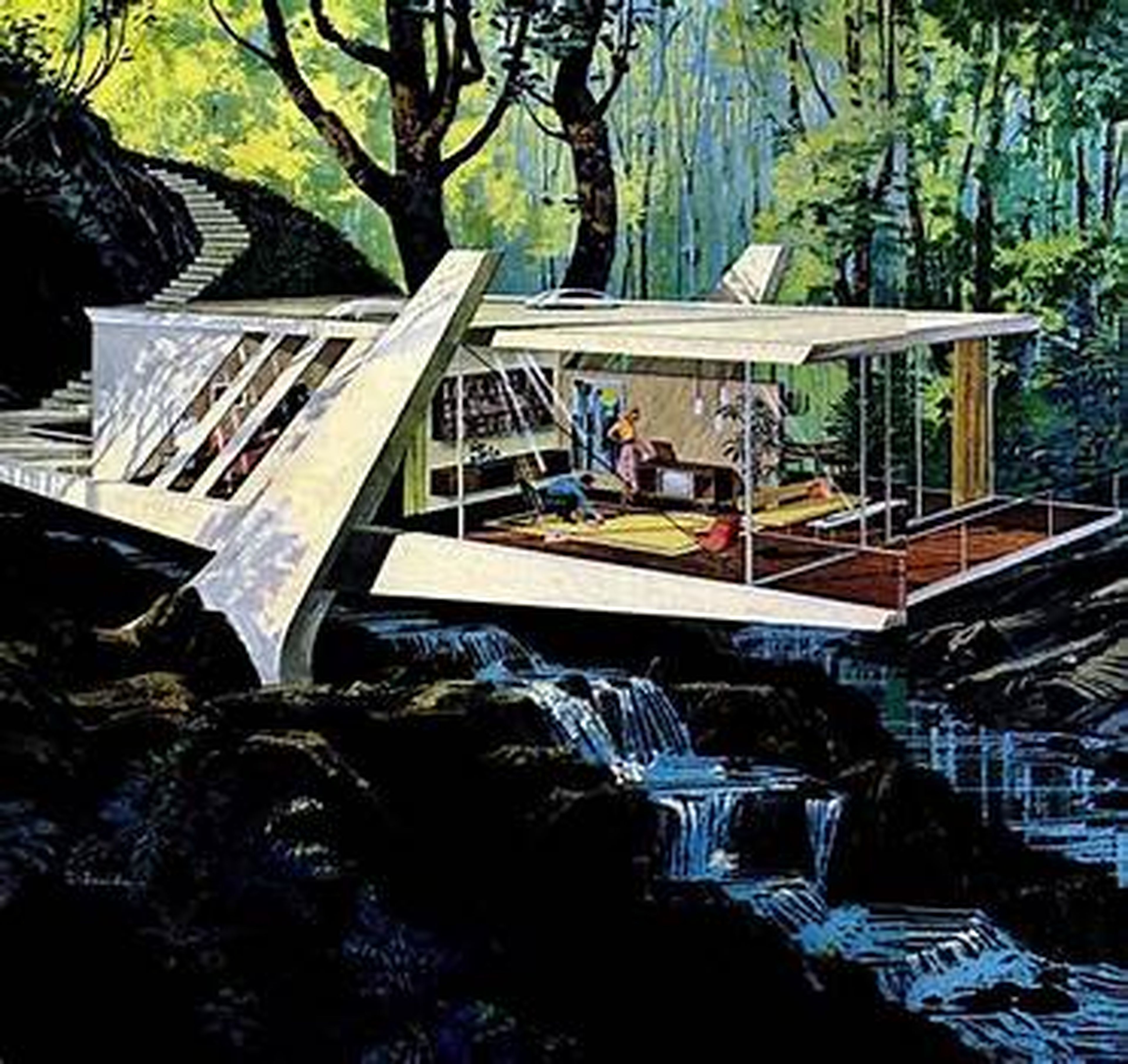 Casa del futuro imaginada por Arthur Radebaugh.
