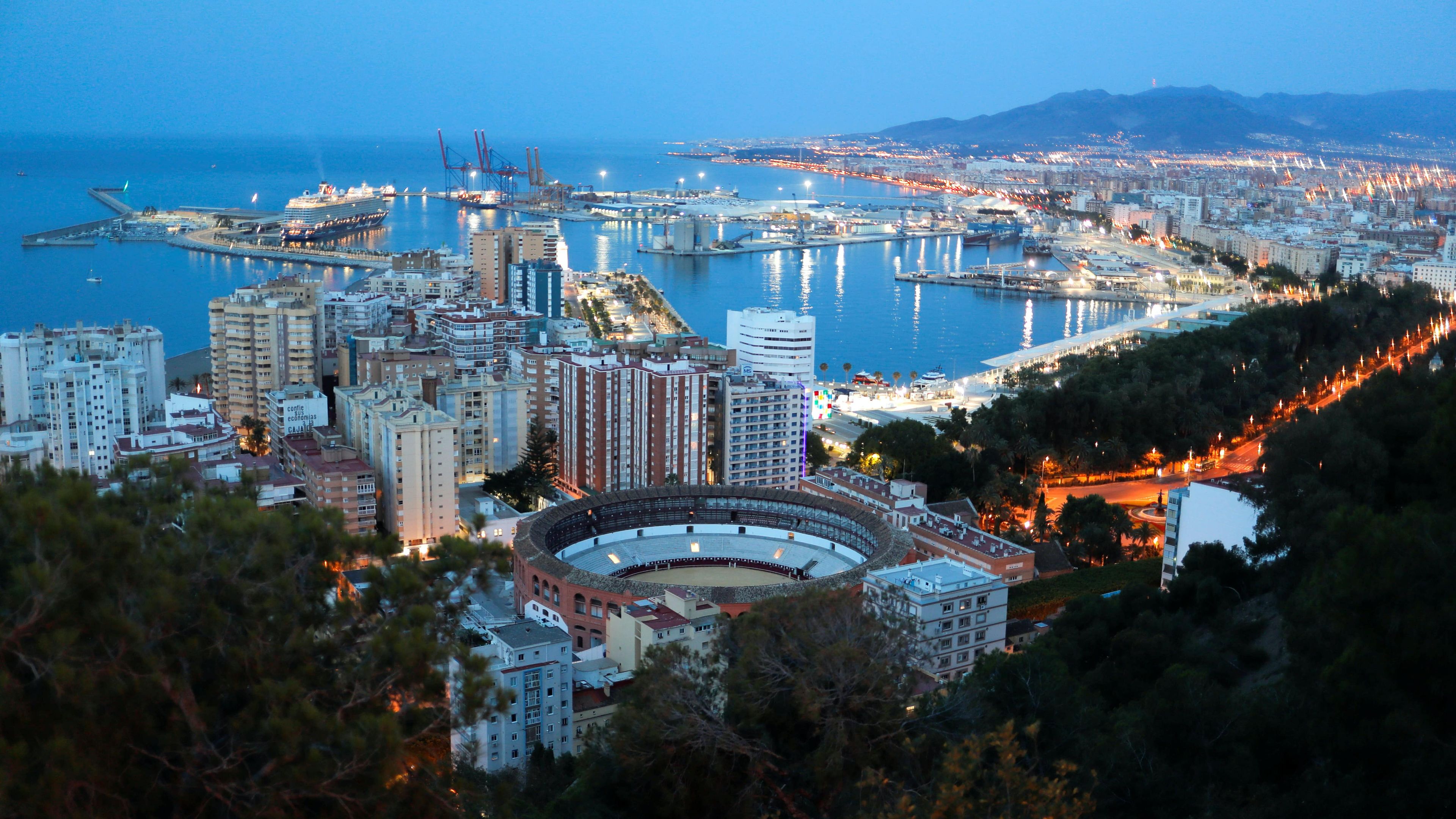 Málaga, vista desde el mirador de Gibralfaro.