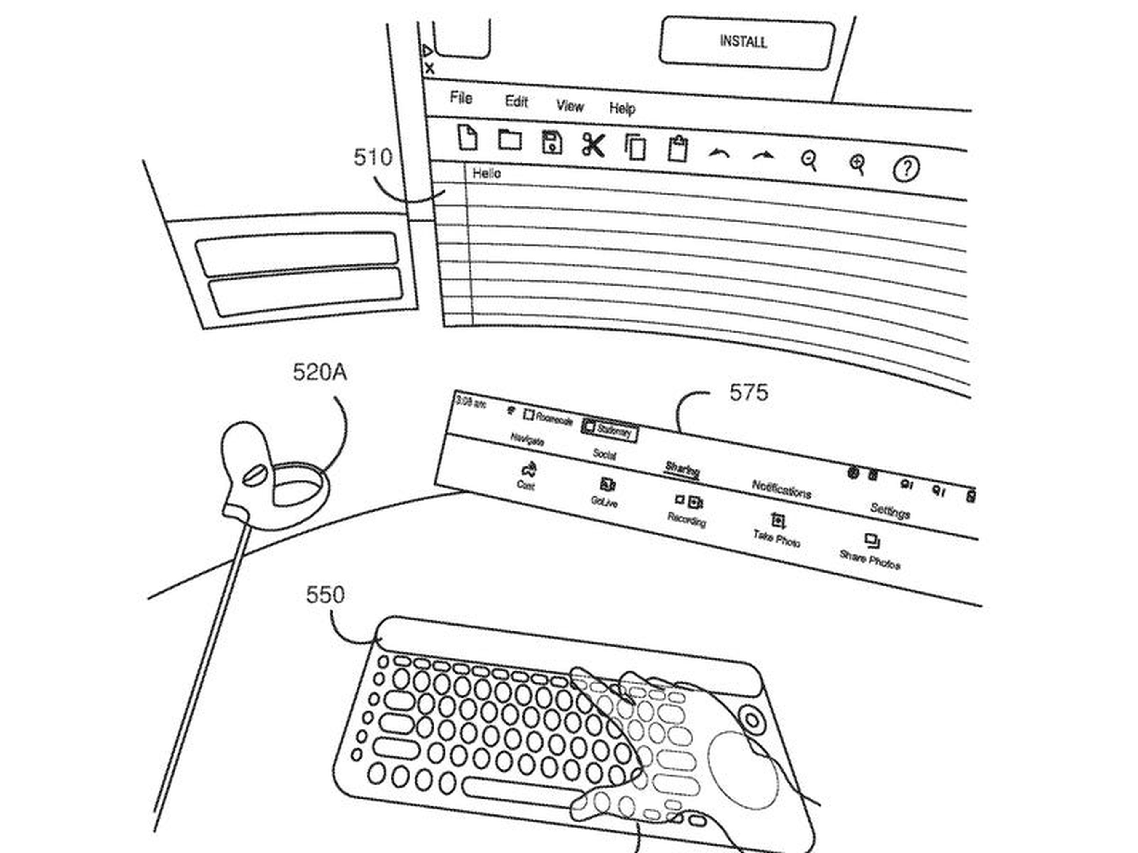 Una patente de Facebook muestra la portabilidad de un ordenador real a un mundo de RA/VR para su uso en el metaverso.