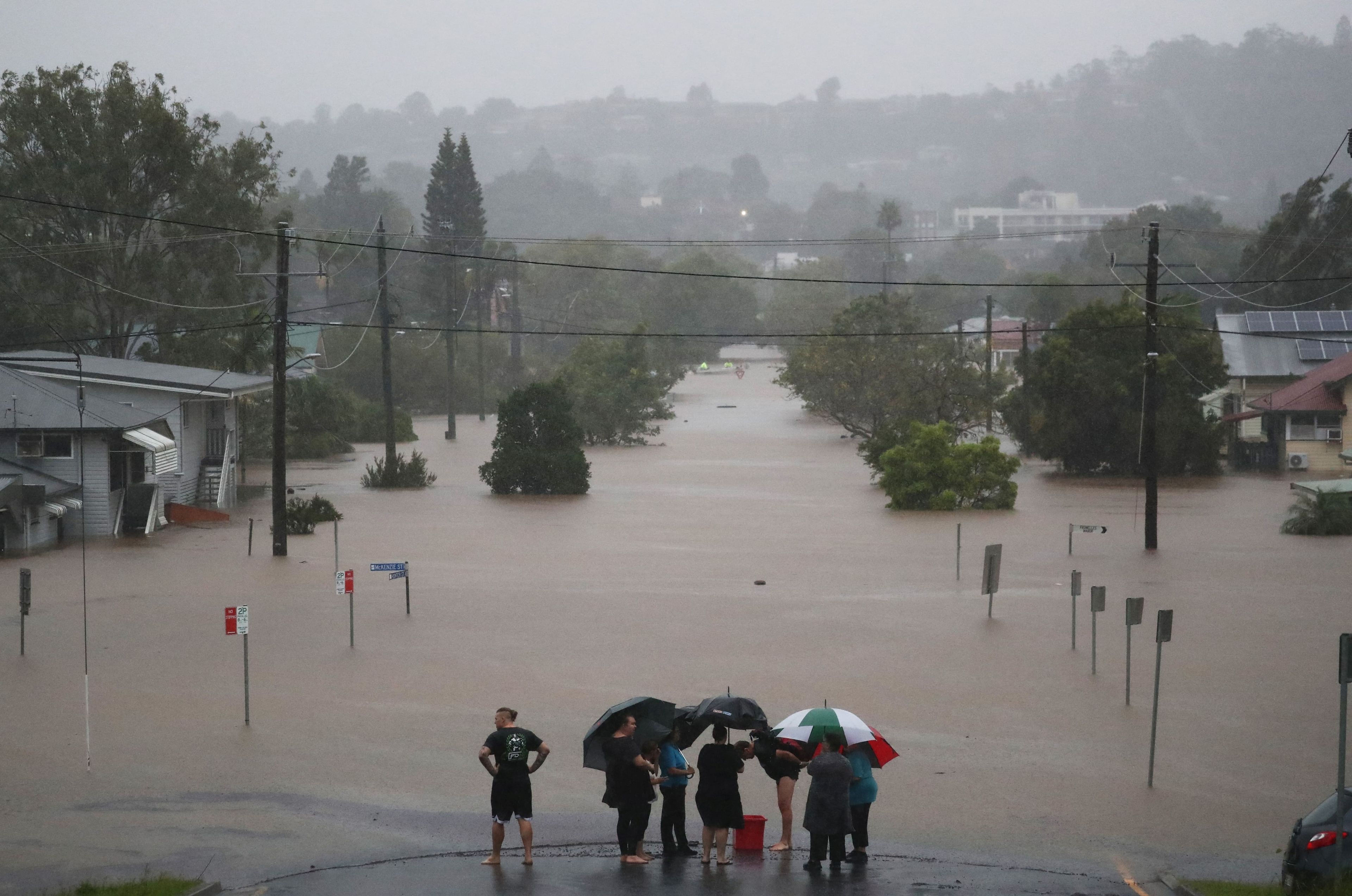 Inundaciones en la ciudad de Lismore tras fuertes lluvias en el noreste de Nueva Gales del Sur (Australia), el 28 de febrero de 2022.
