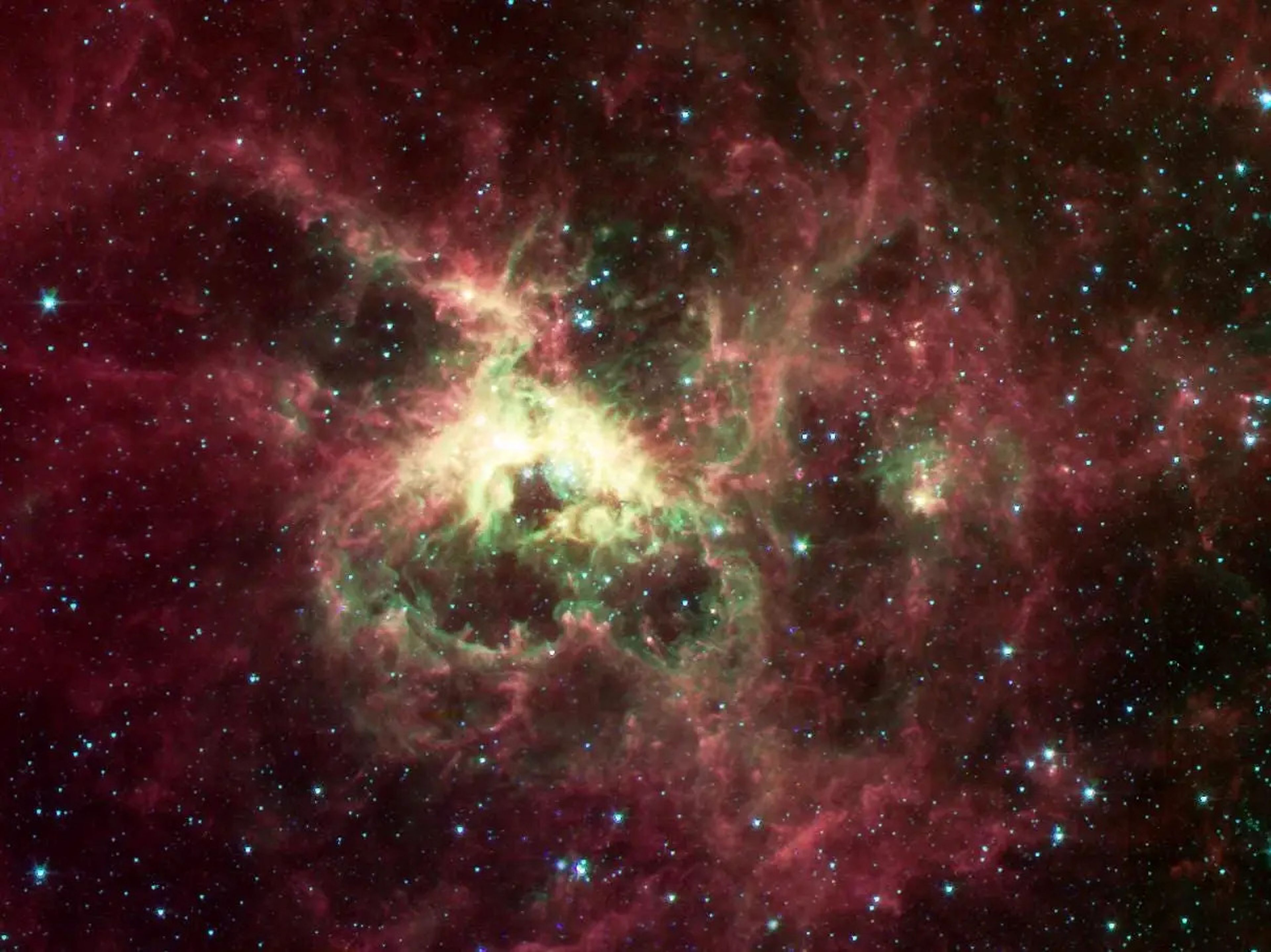 La cercana Nebulosa de la Tarántula es un estallido estelar, o una región donde se forman constantemente nuevas estrellas.