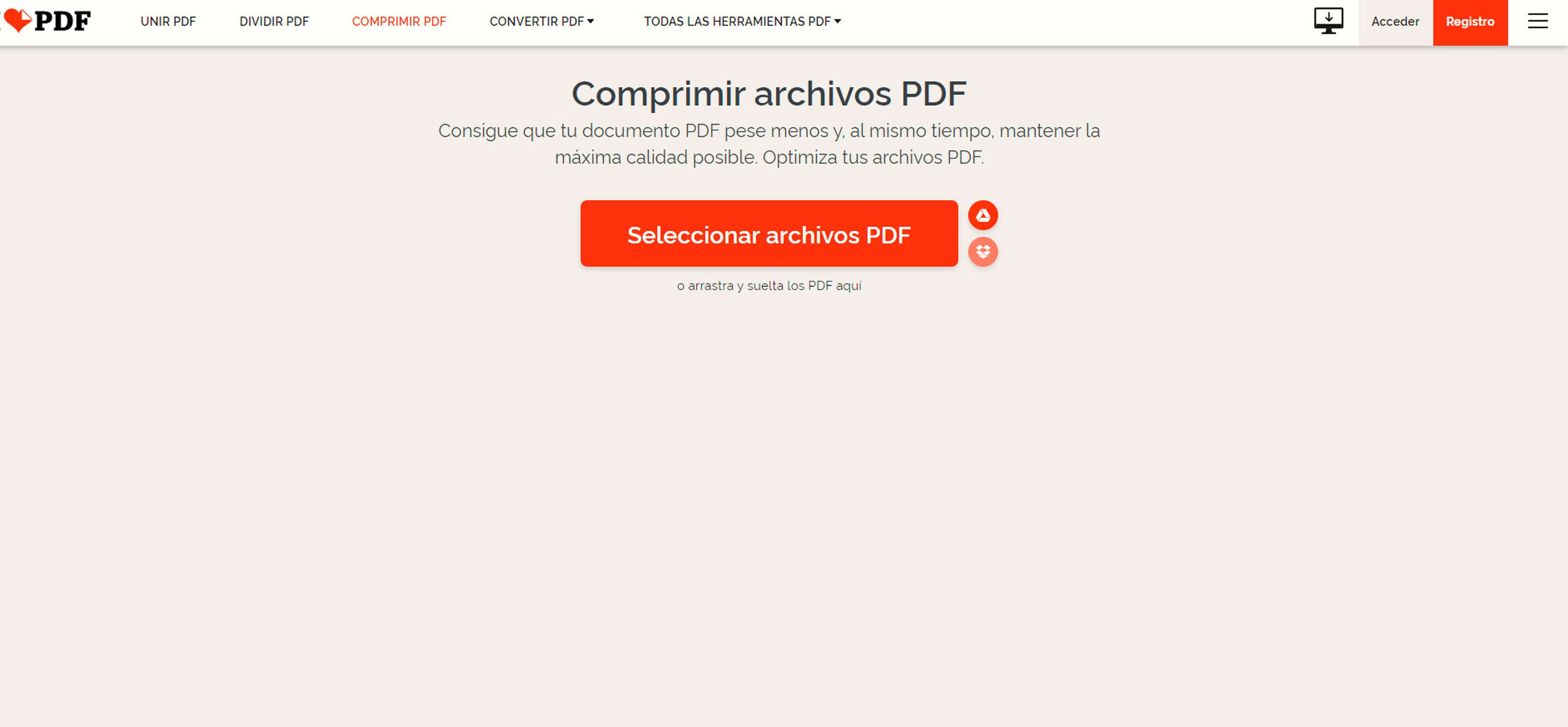 Comprimir PDF online