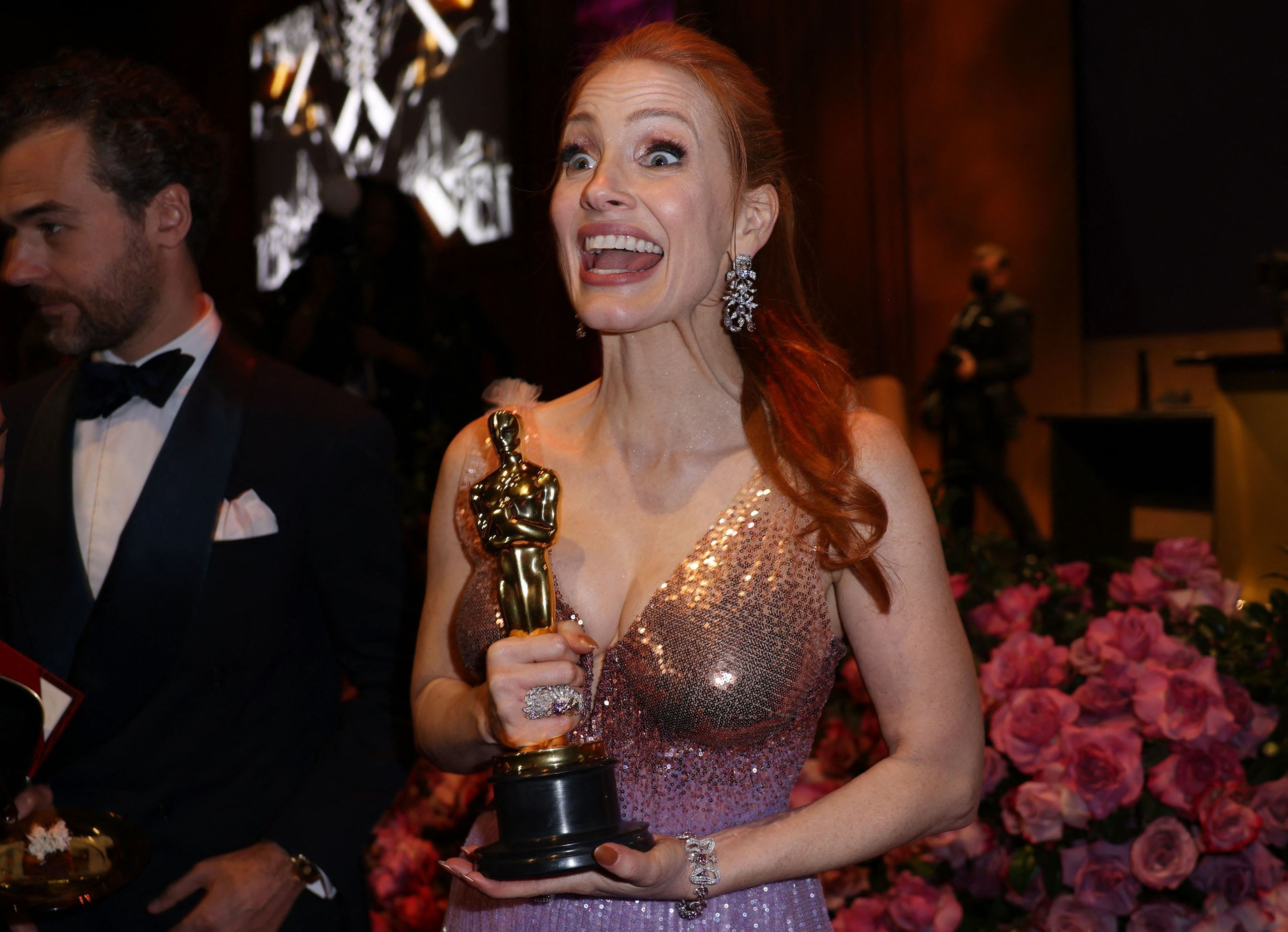 Jessica Chastain con su Óscar a Mejor actriz