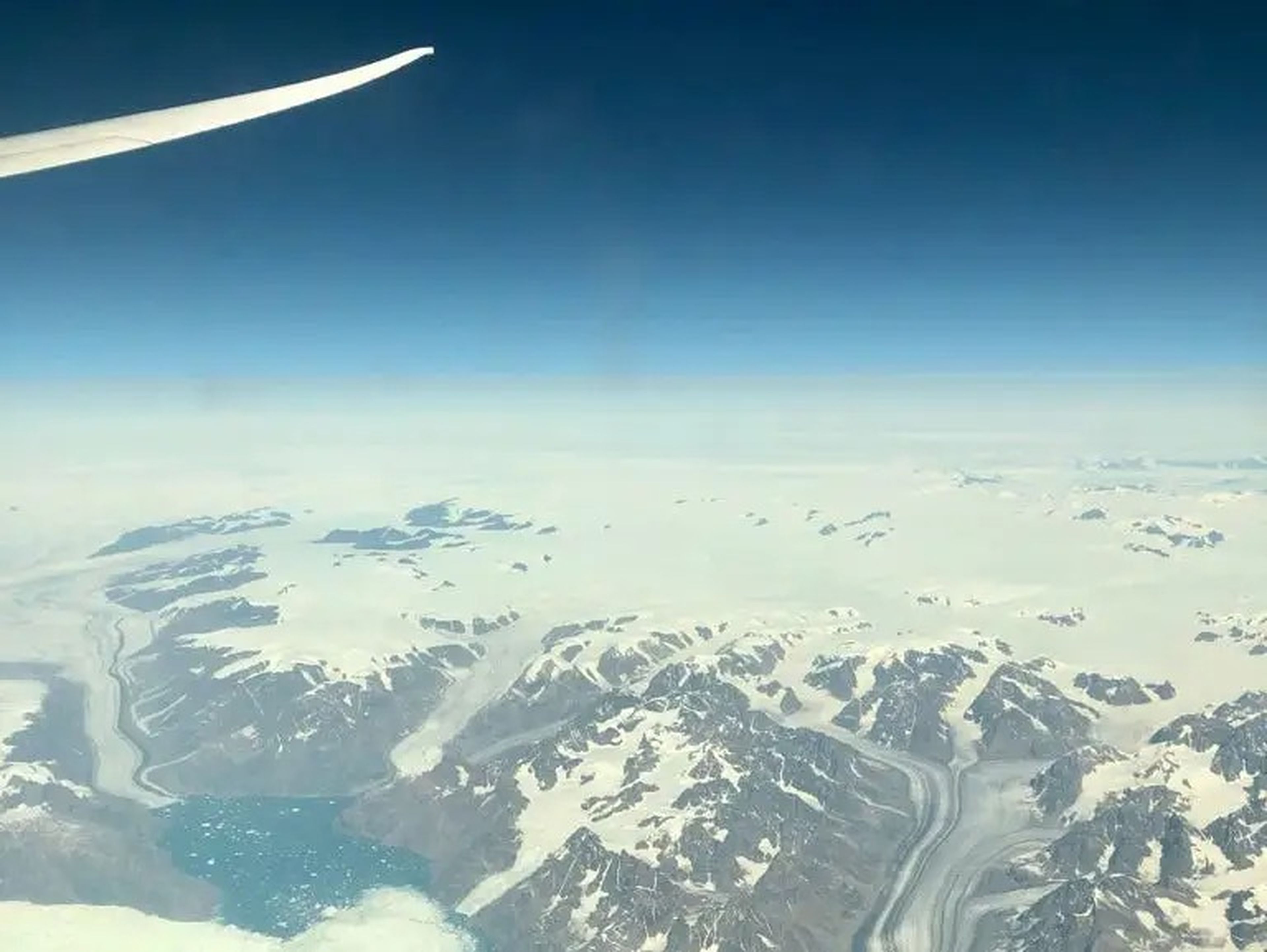 Vuelo de KLM sobre Groenlandia en julio de 2019.