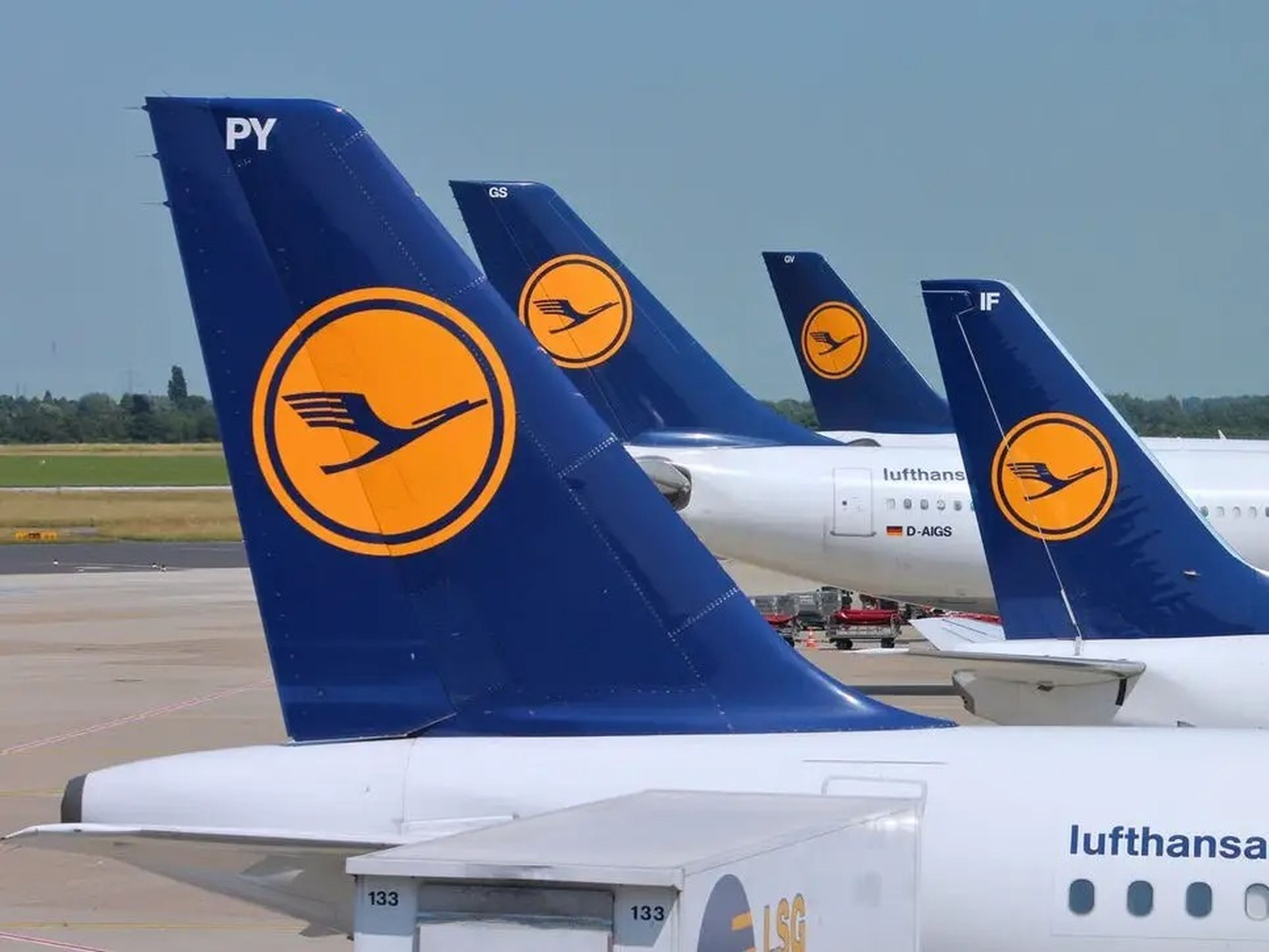 Lufthansa aircraft.